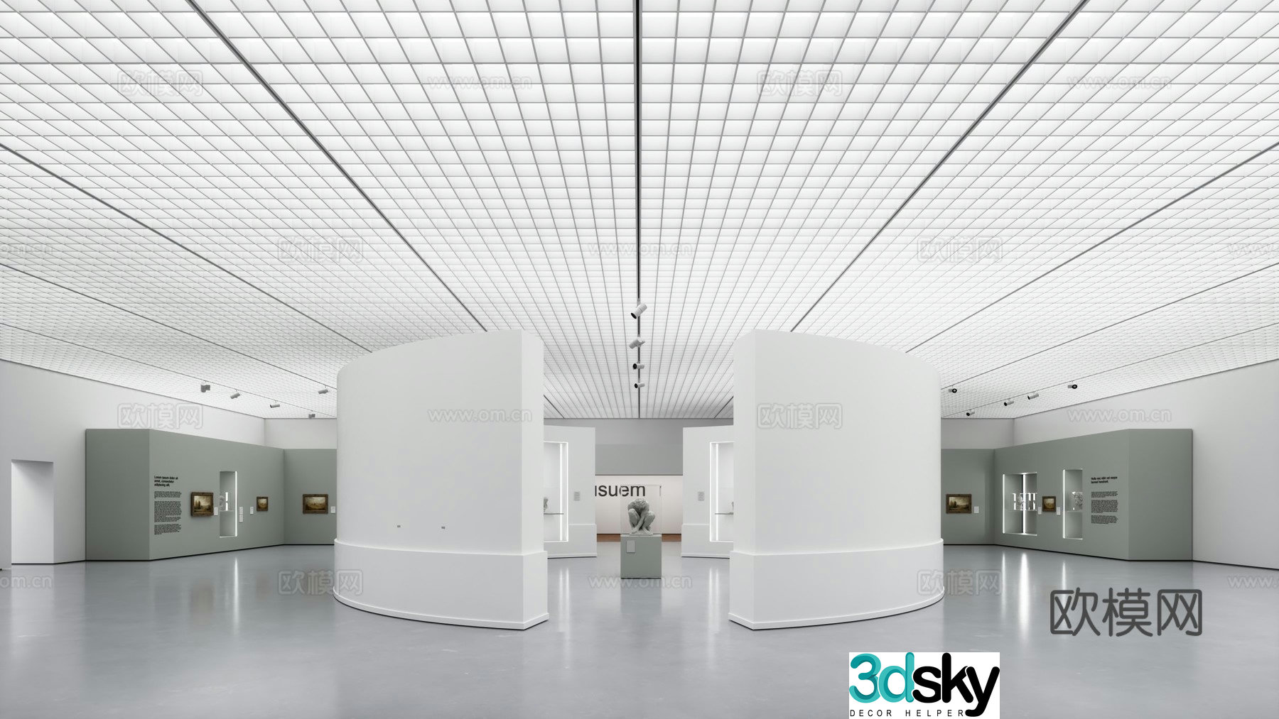 Artwork Exhibition Hall 3D Model