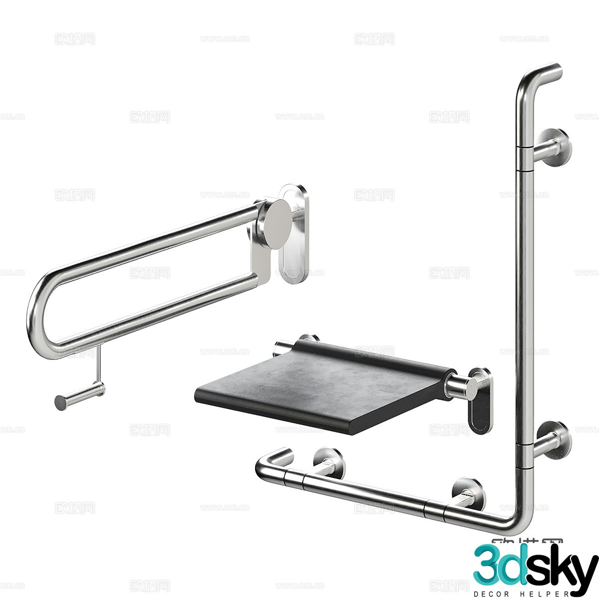 Disabled shower chair 3d model