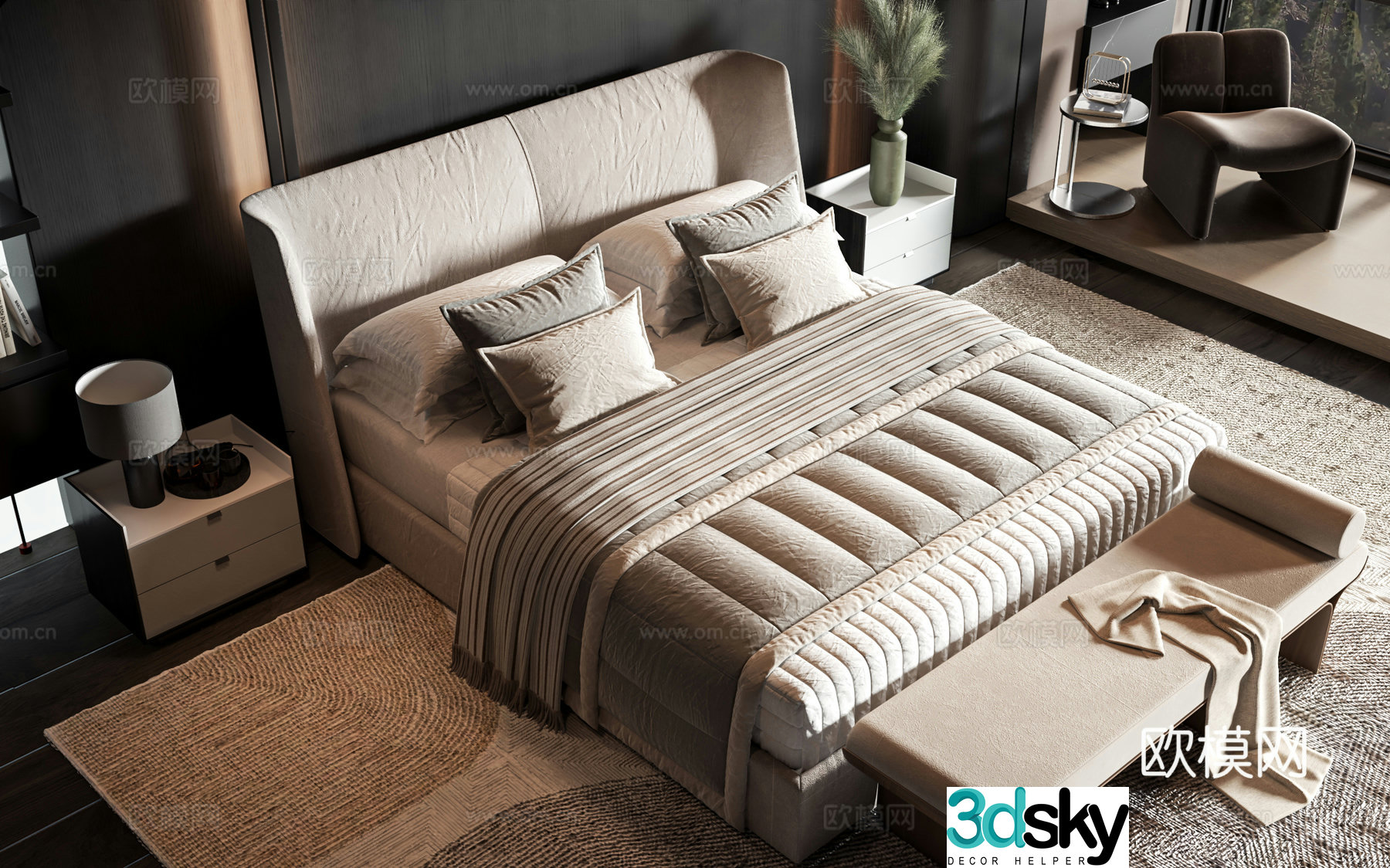 Modern style product bed 3d model