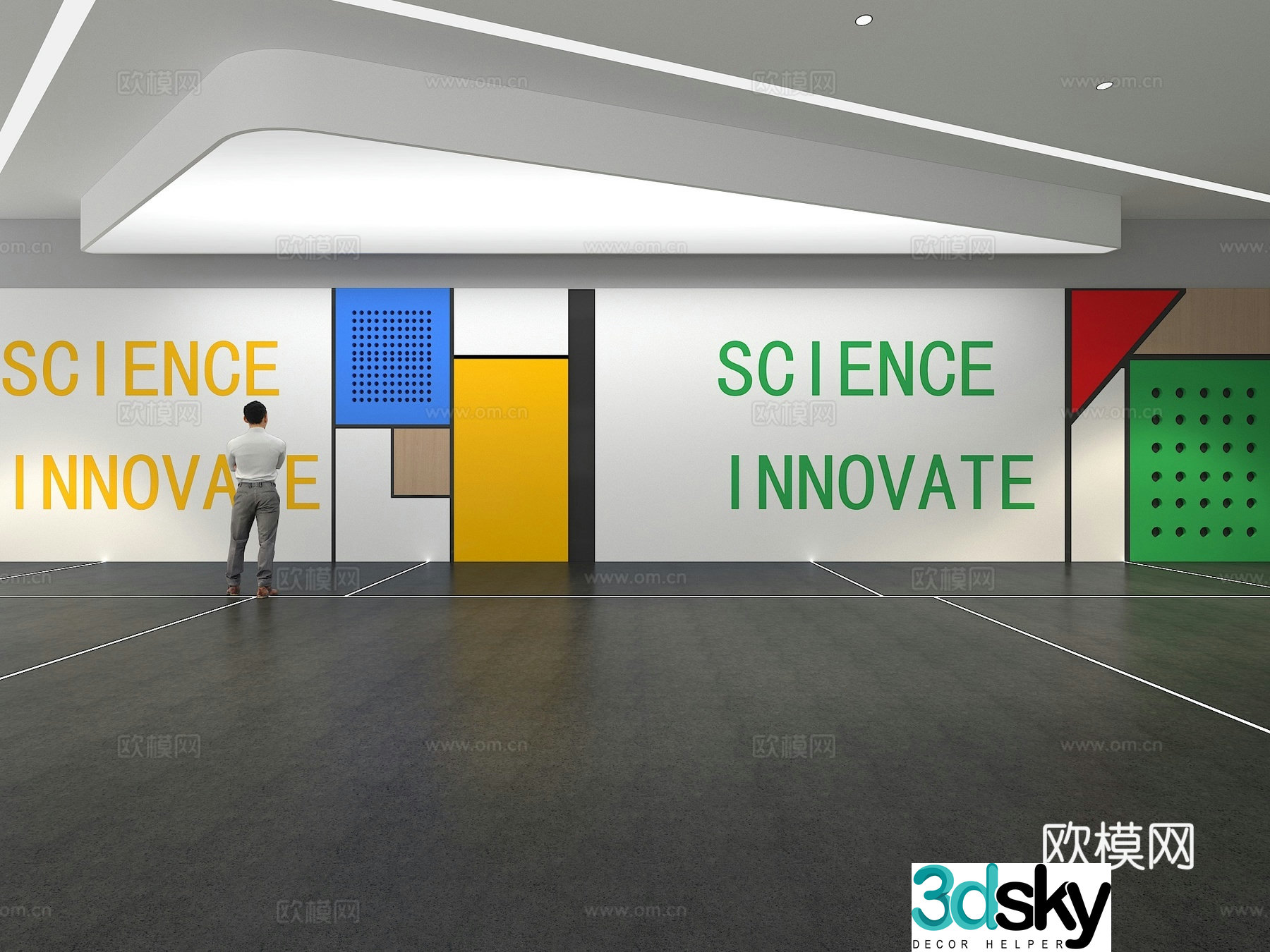Cultural wall Corporate culture wall Display wall Classroom Exhibition hall Campus culture Corridor 3D model