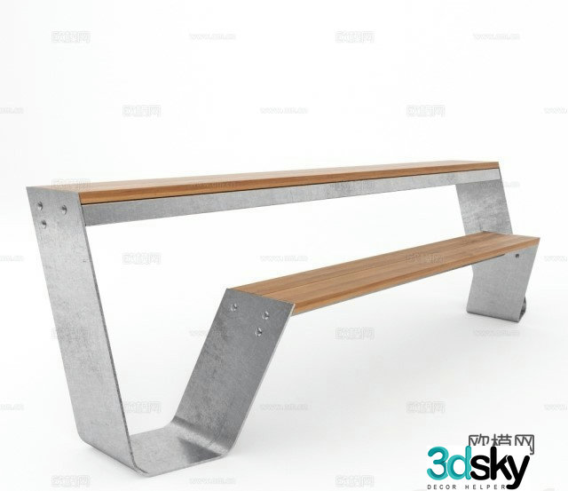Outdoor table and chair 3d model