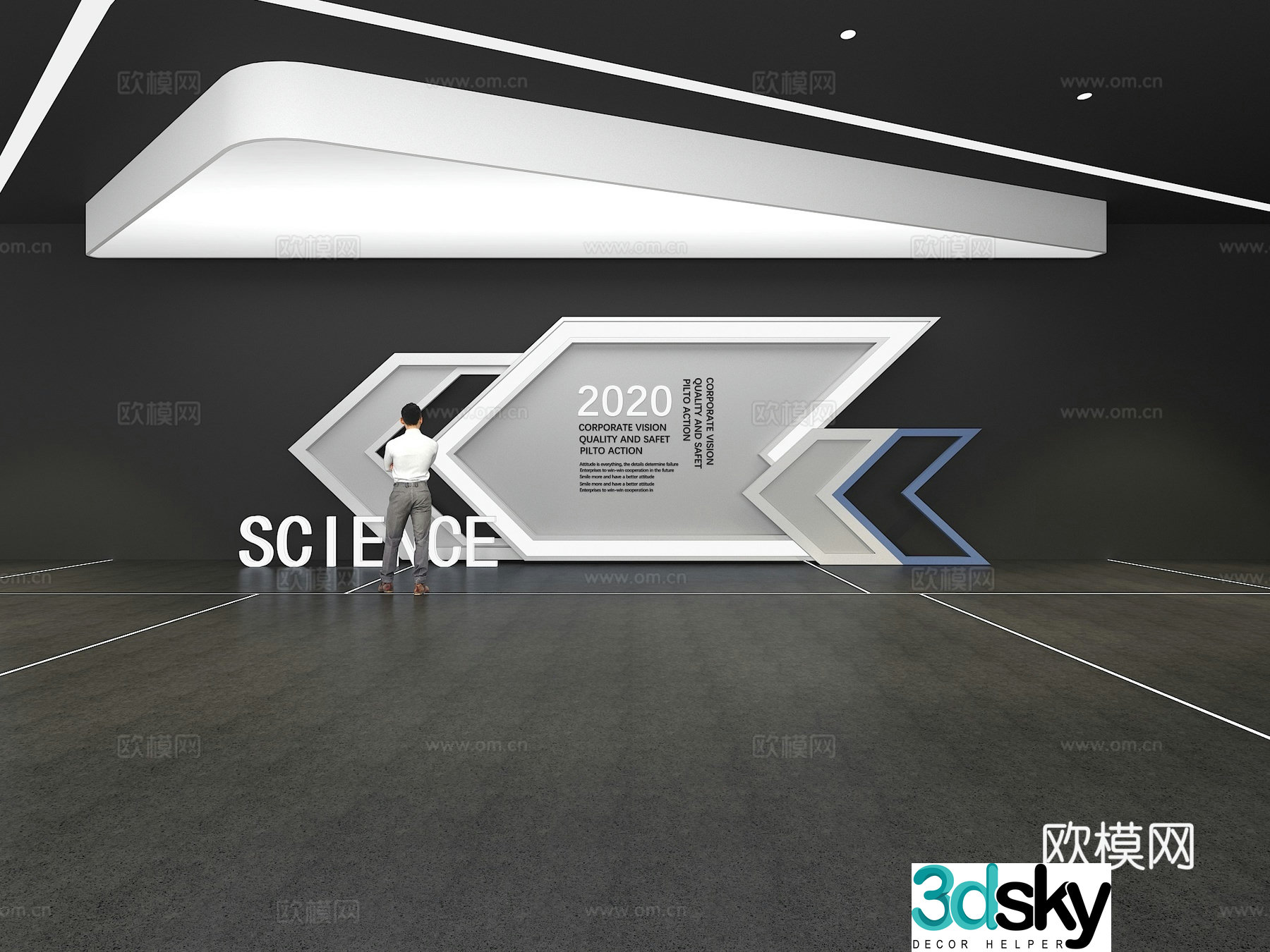 Cultural wall Corporate culture wall Display wall Theme wall Exhibition hall Campus culture Corridor 3D model