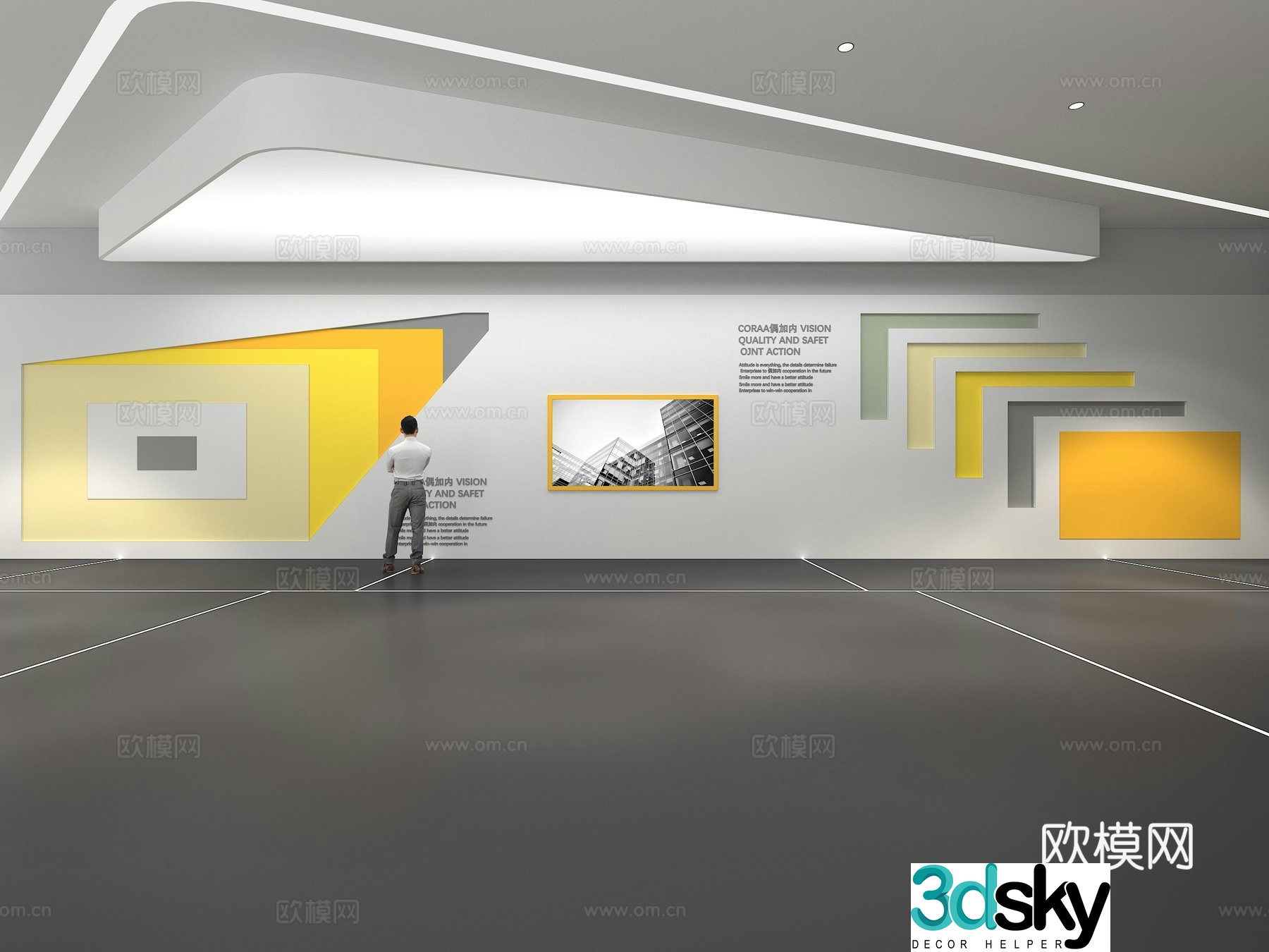 Cultural wall Corporate culture wall Classroom Theme wall Exhibition hall Campus culture Corridor 3D model