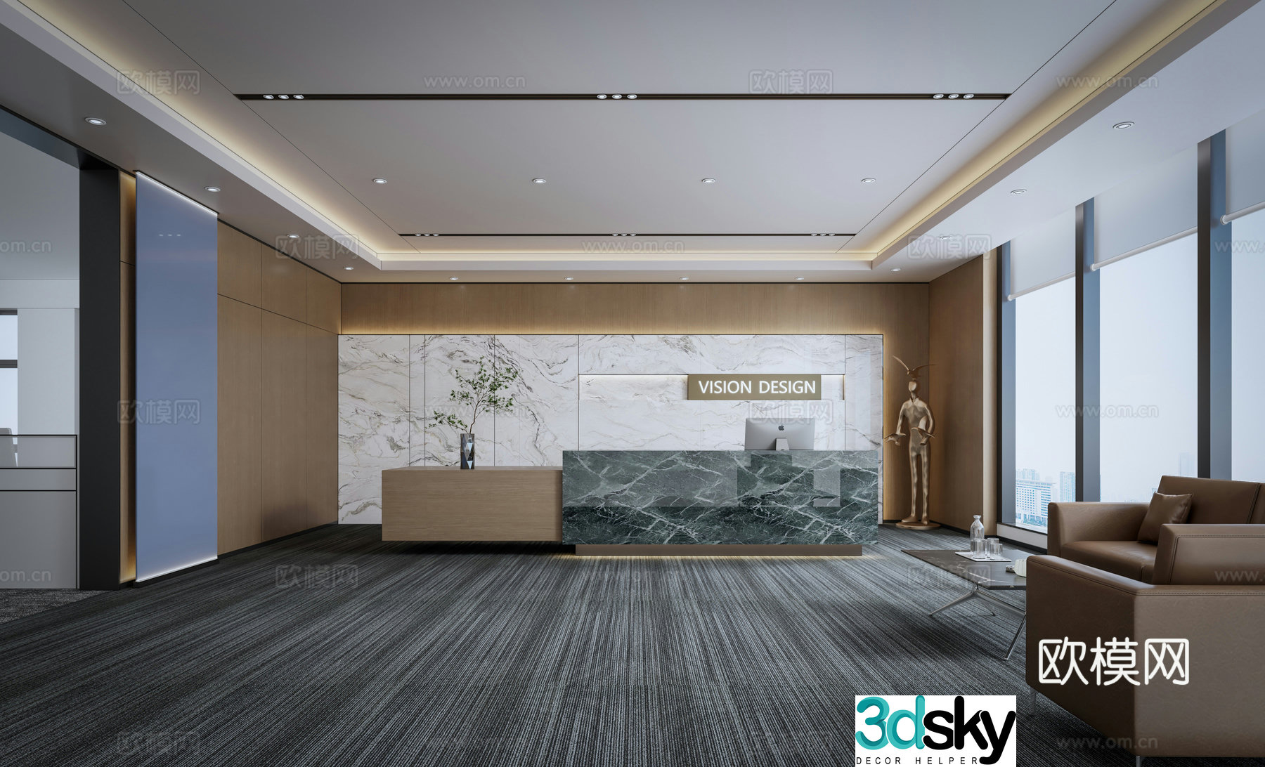 Modern company front desk 3D model
