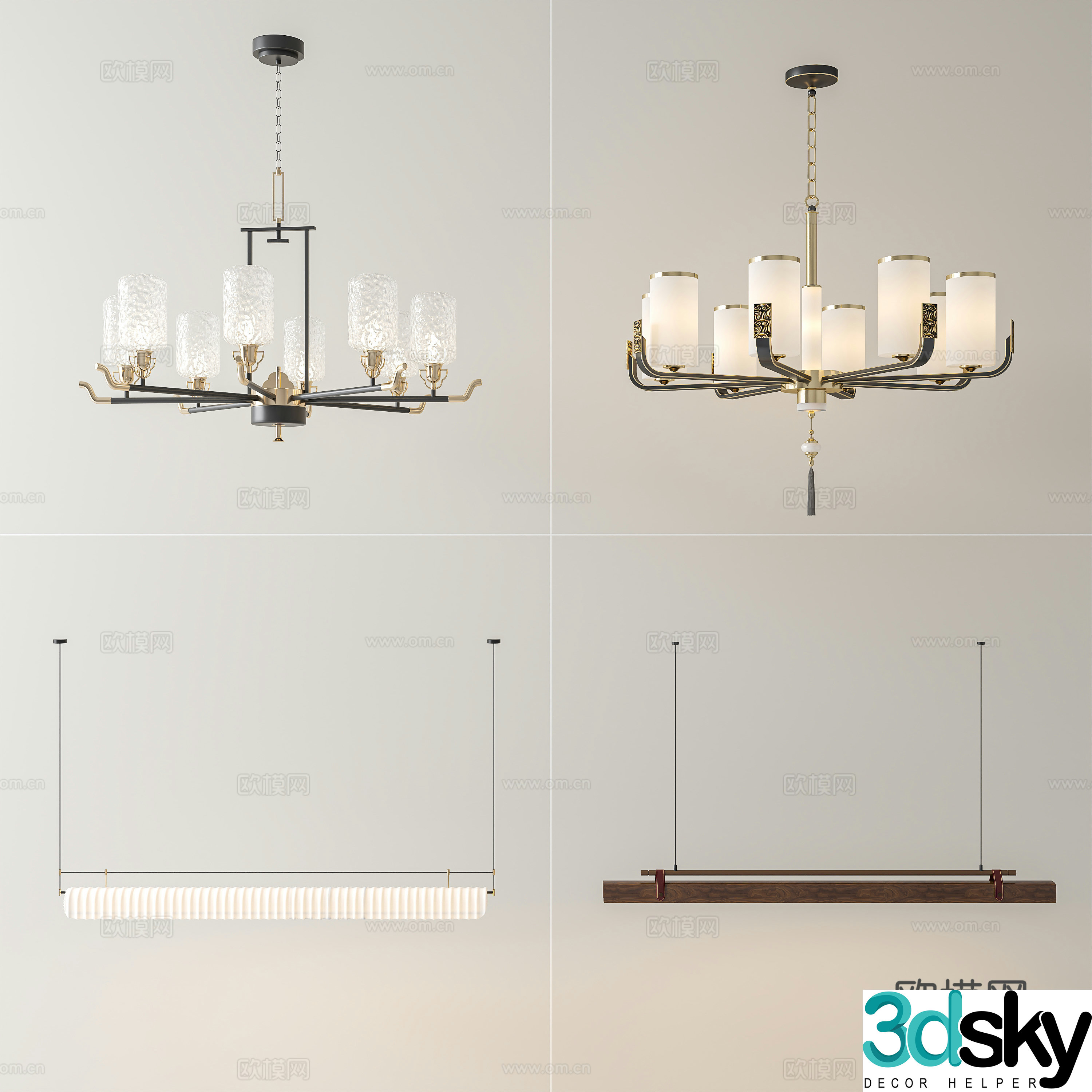 New Chinese style Chinese chandeliers New Chinese style study chandeliers New Chinese style living room chandeliers New Chinese style restaurant 3D model
