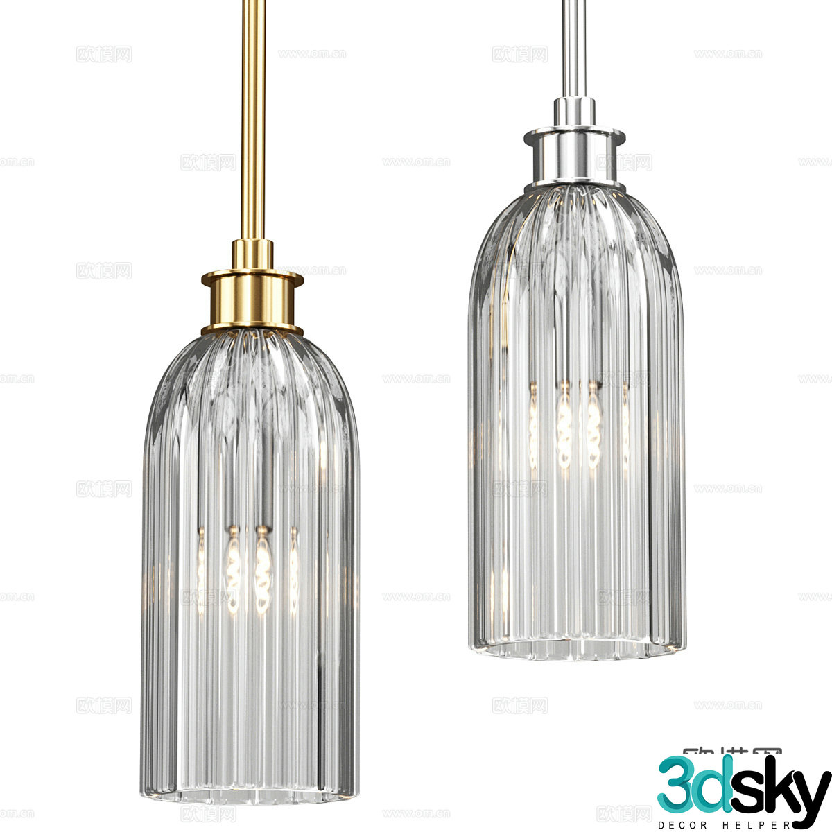 Modern Italian Assalea Visual Comfort Chandelier 3d Model
