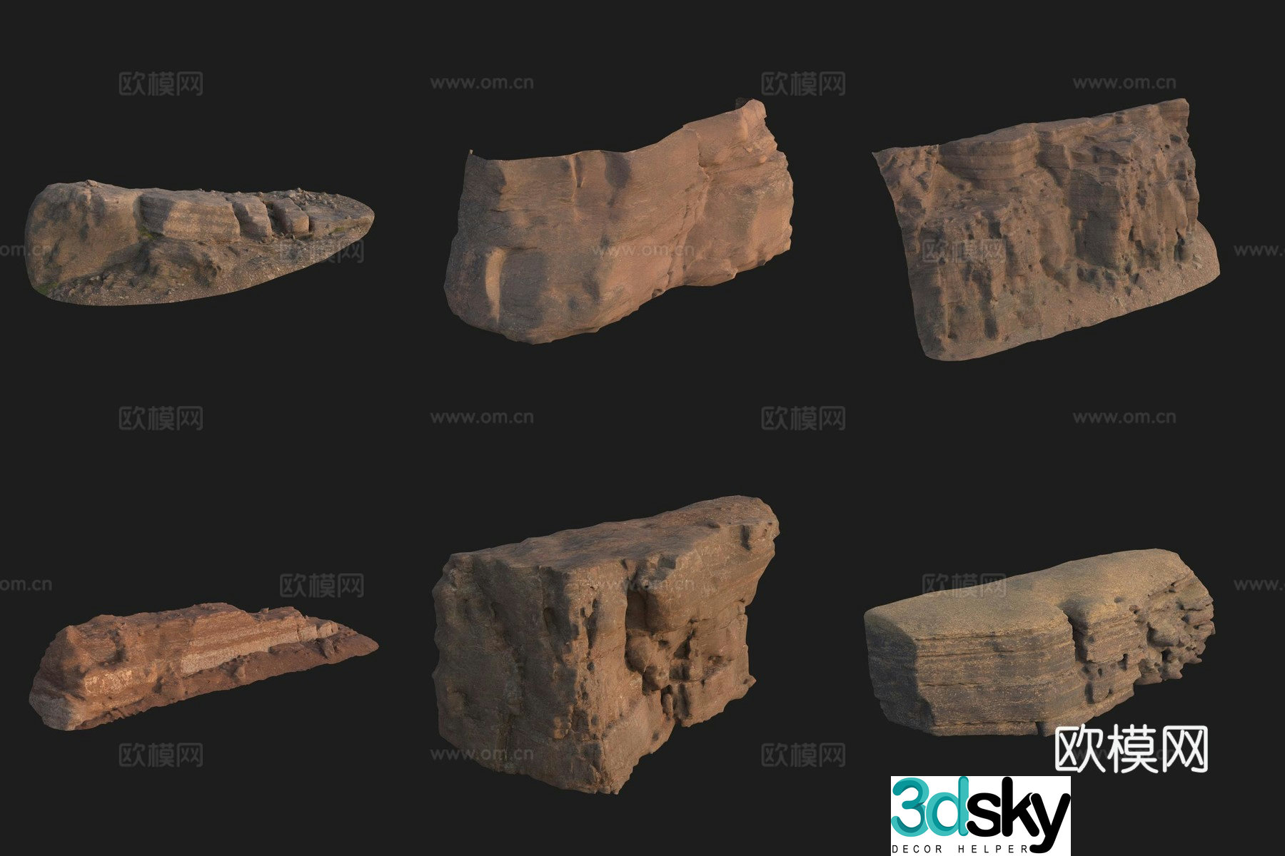 Cliff Big Stone Rock Boulder 3D Model