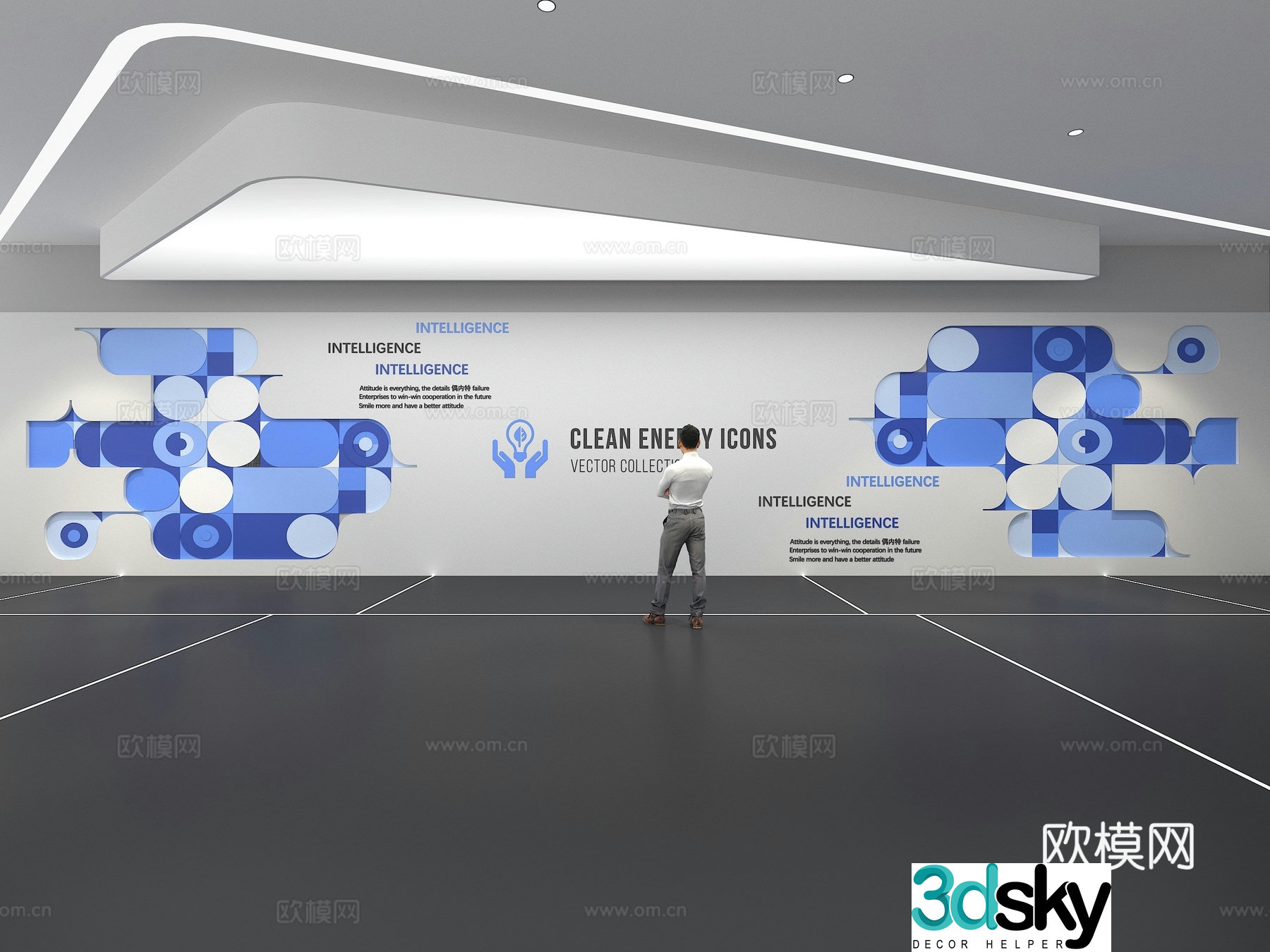 Cultural wall Corporate culture wall Education Theme wall Exhibition hall Campus culture Corridor 3D model