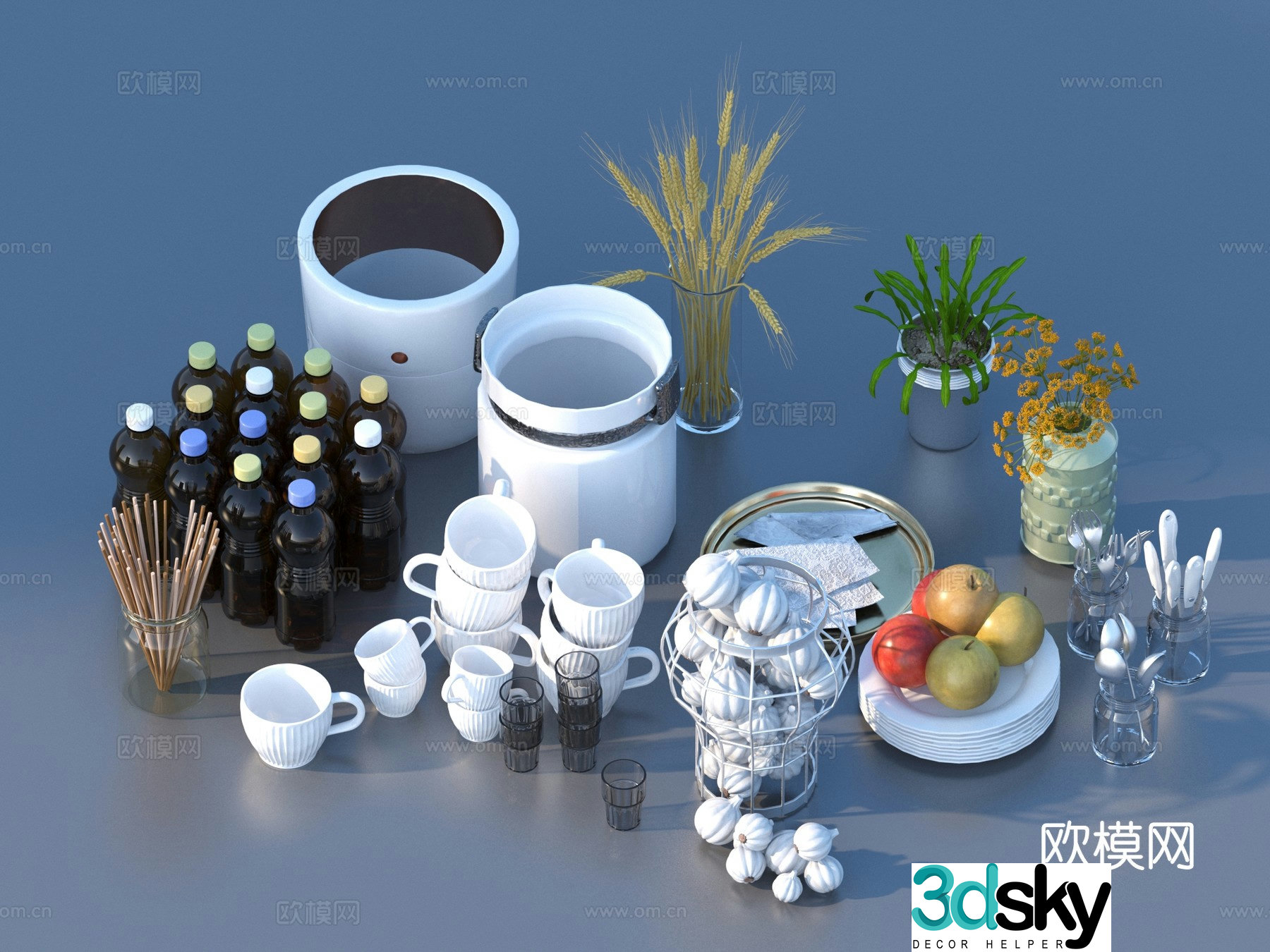 Tableware Bowl Plate Kitchen Utensils Daily necessities 3D Model