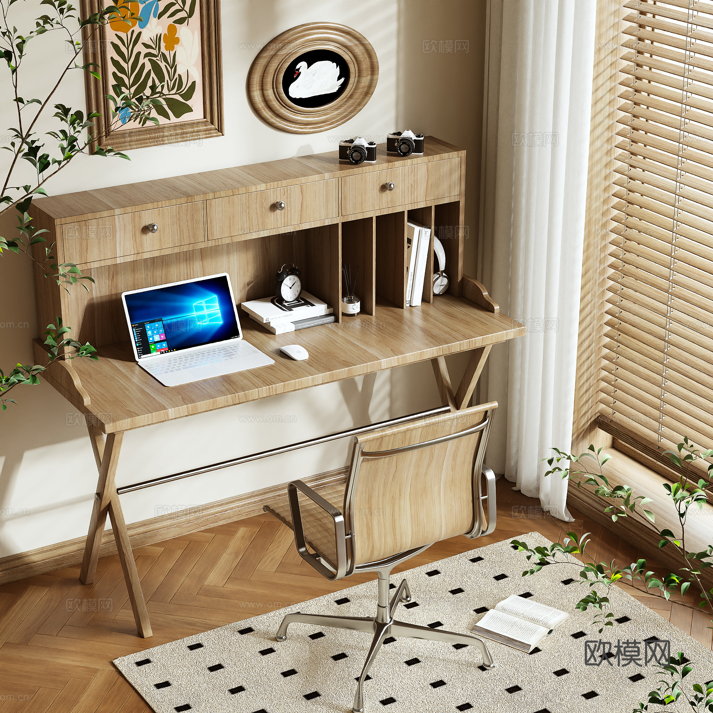 Log Wind Desk 3D Model