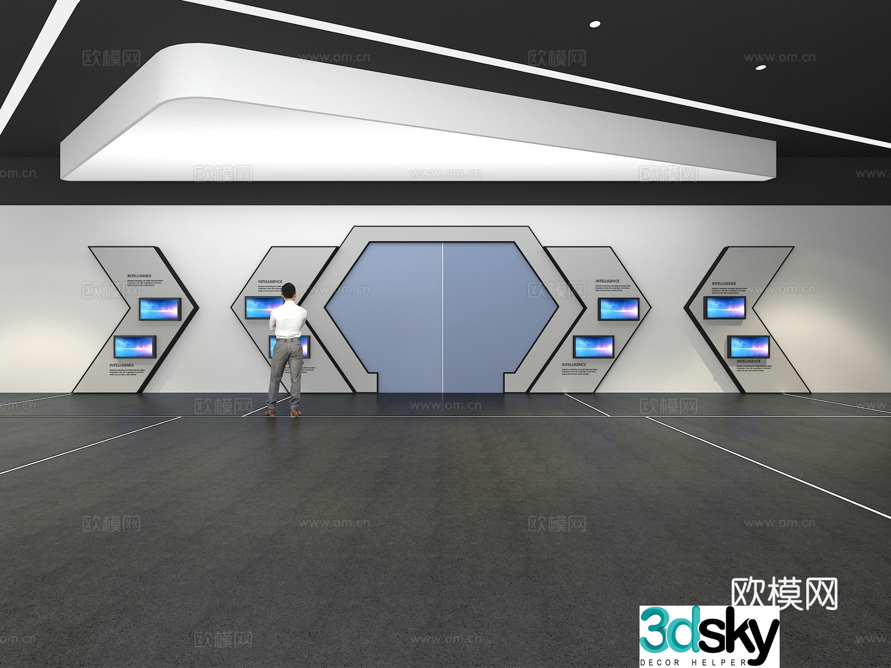 Cultural wall Corporate culture wall Display wall Theme wall Exhibition hall Campus culture Corridor 3D model