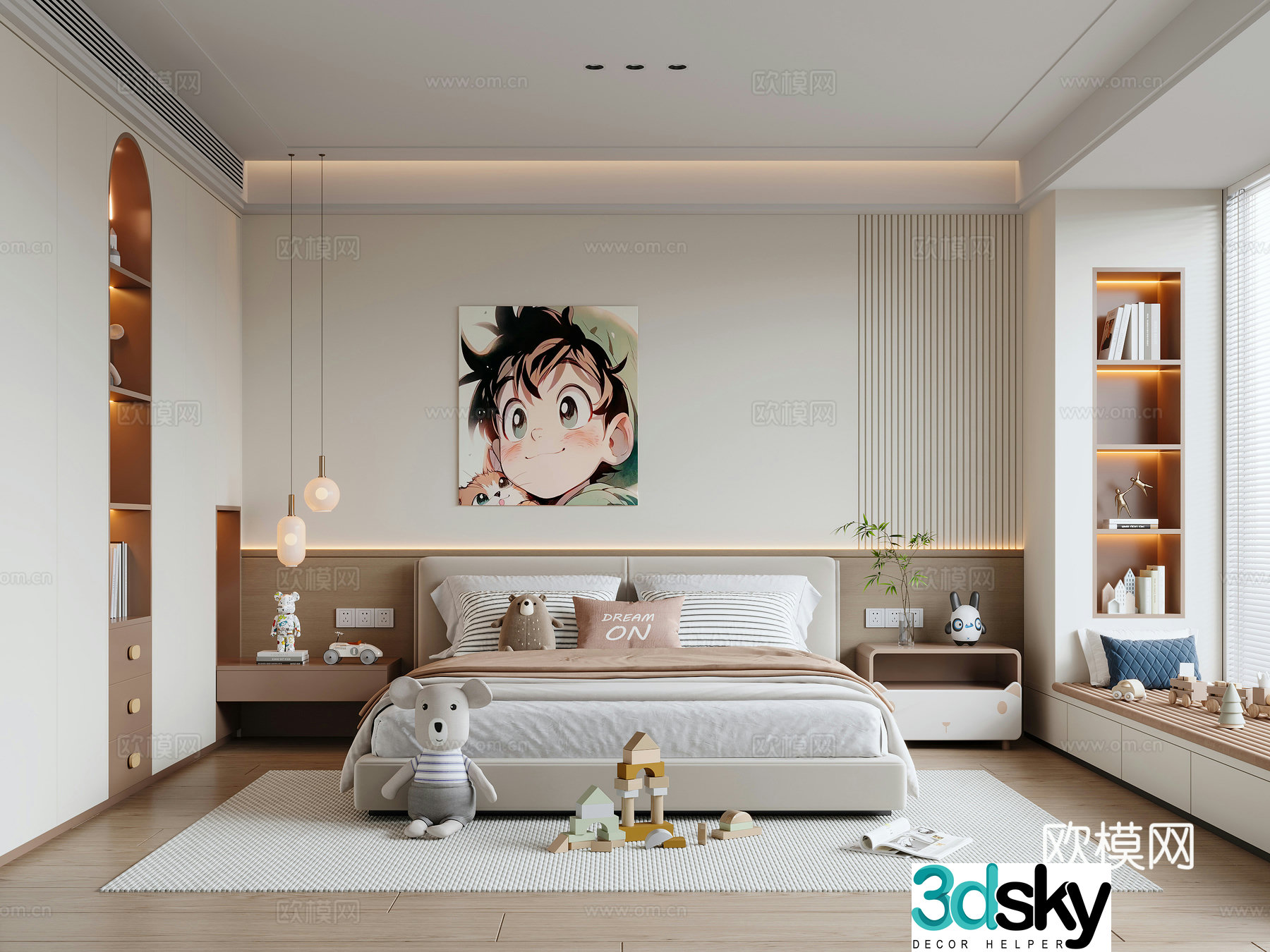 Modern girl children’s room 3d model