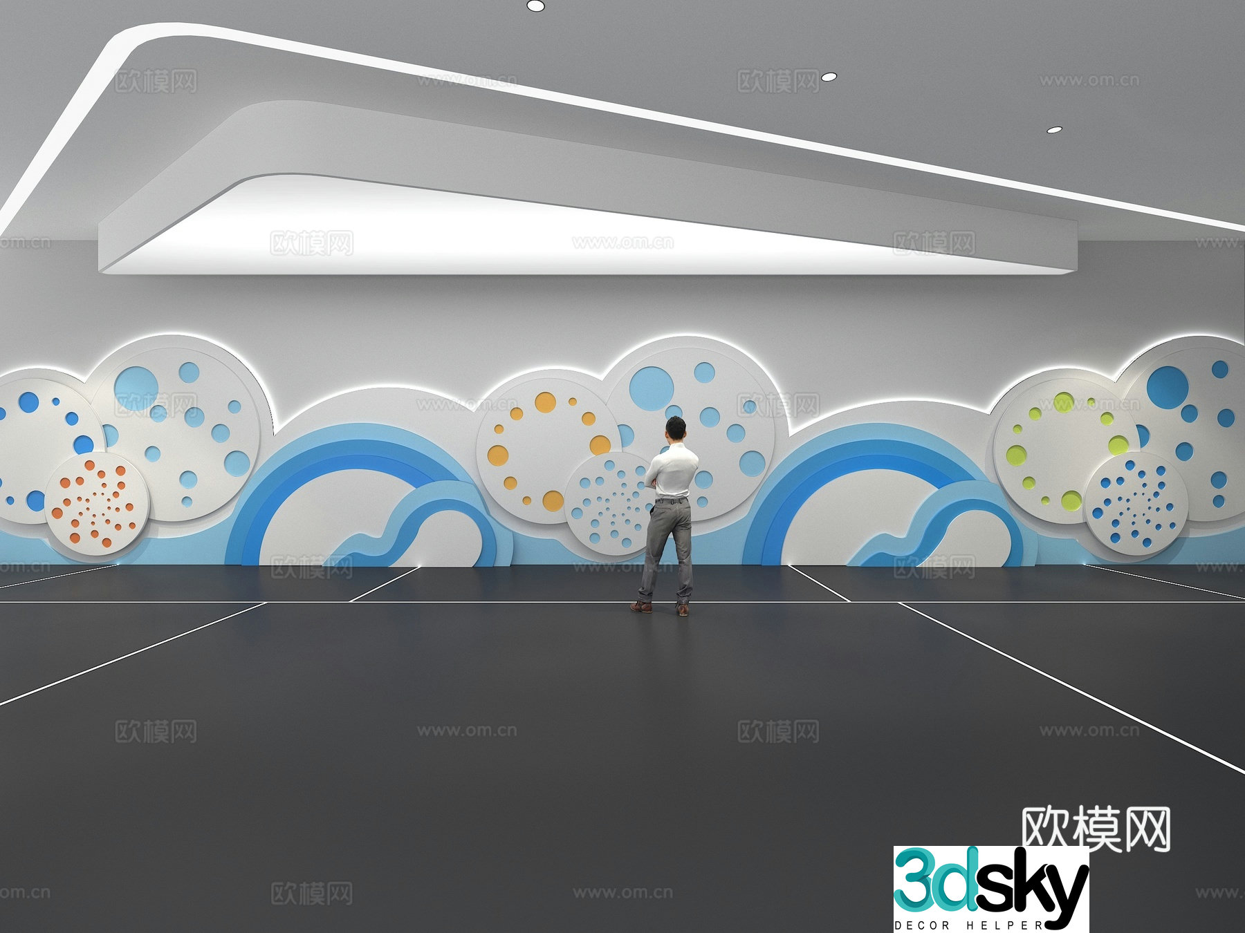 Cultural wall Corporate culture wall Display wall Theme wall Exhibition hall Campus culture Corridor 3D model