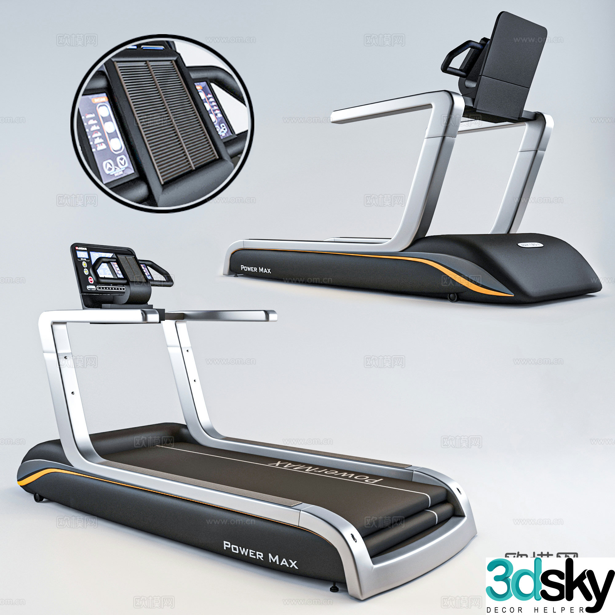 Simple treadmill fitness equipment sports equipment indoor treadmill outdoor treadmill 3d model