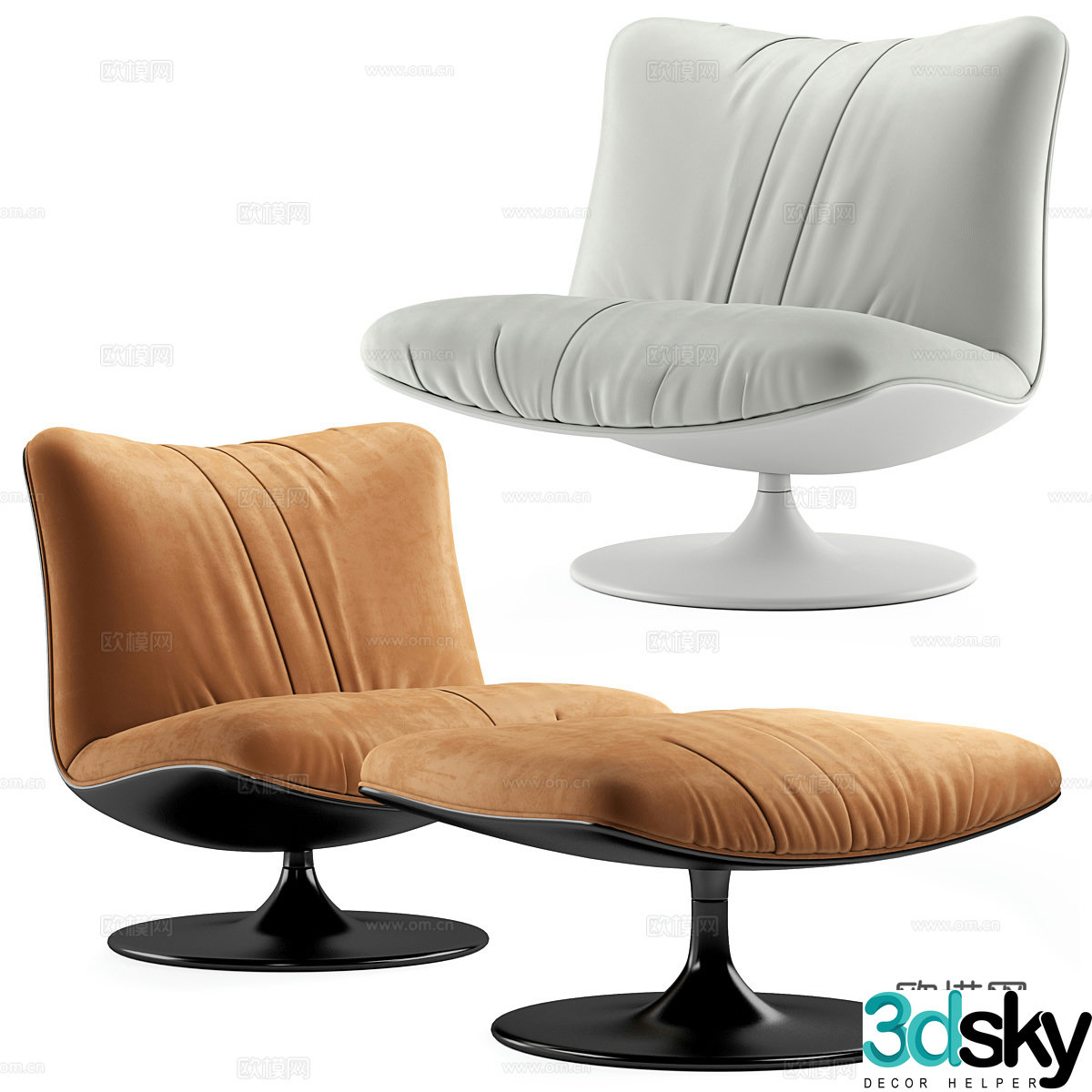 Sofa coffee table combination 3D model