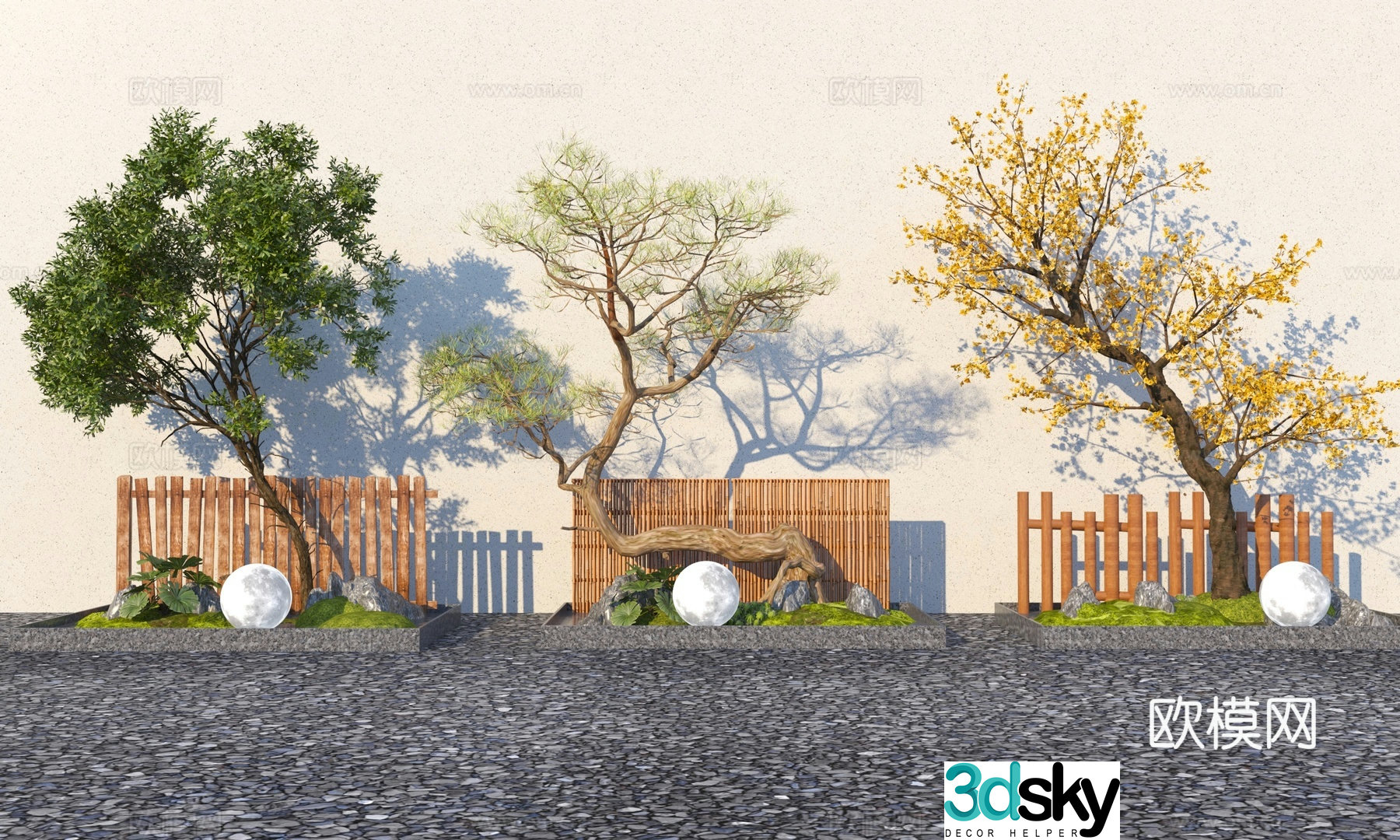 Modern landscape tree 3d model