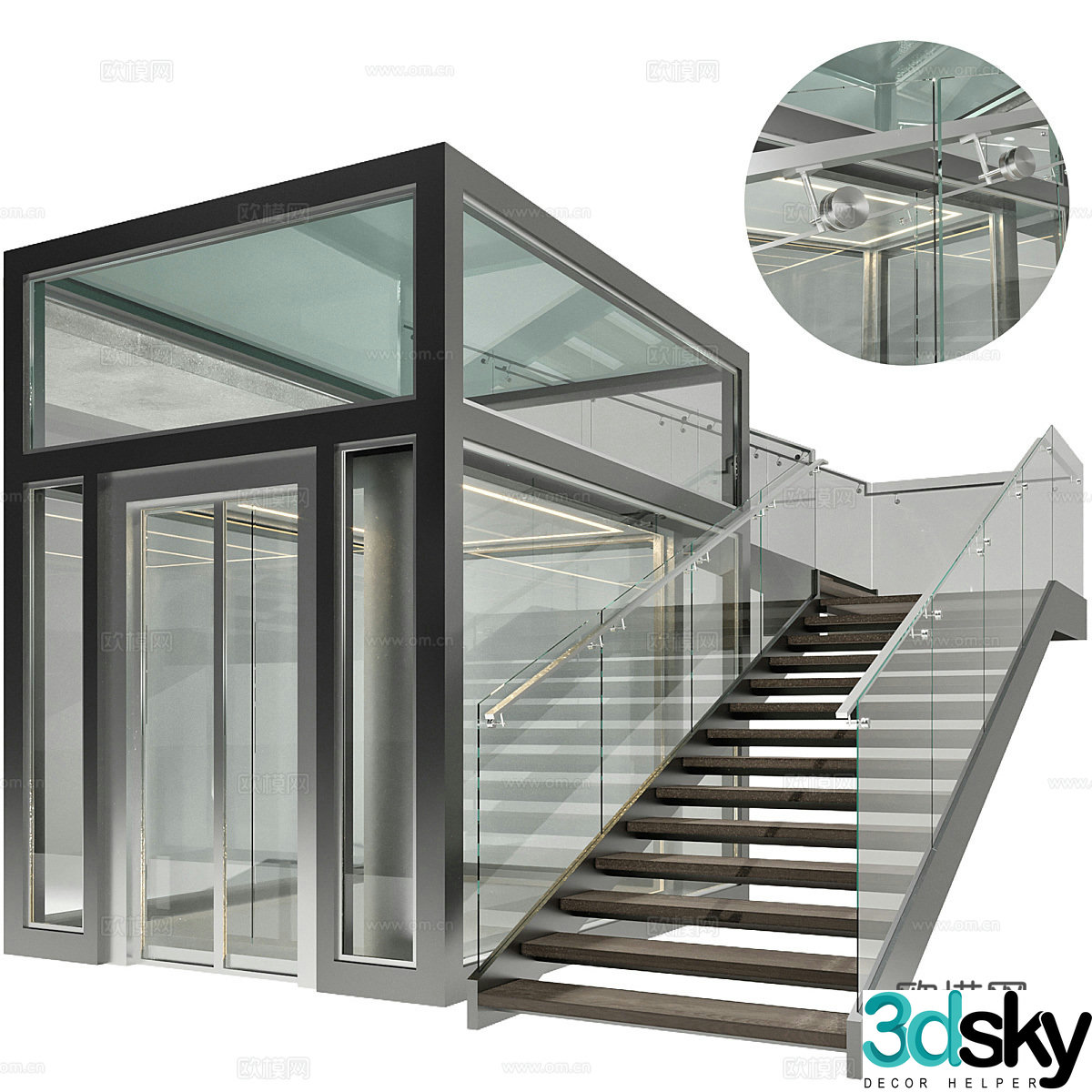 Modern home elevator 3d model