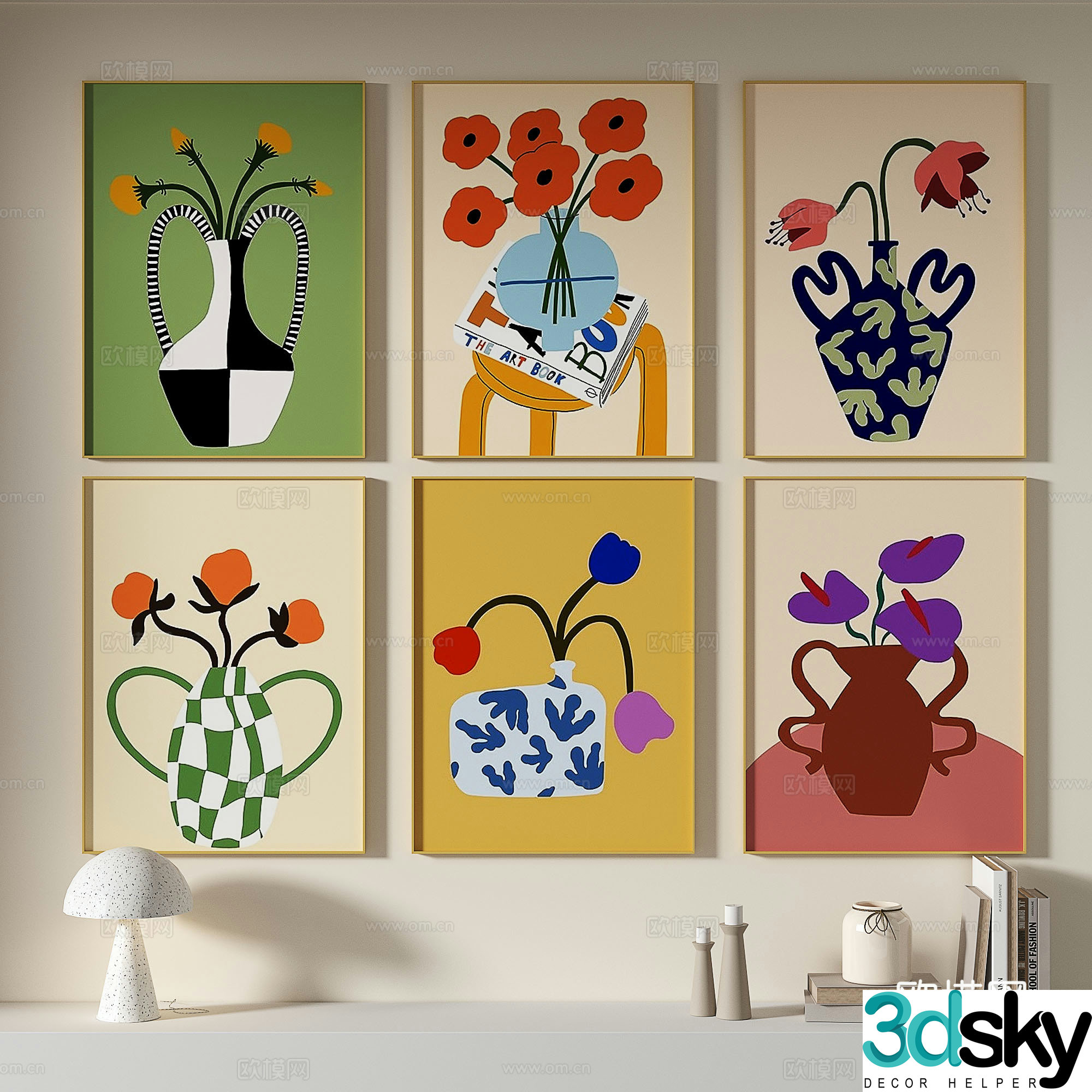 Modern simple decorative painting 3d model