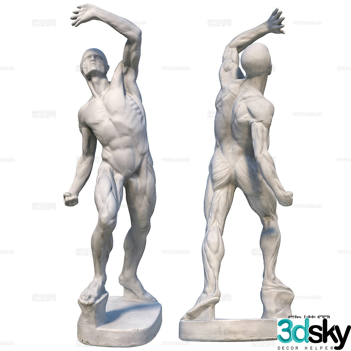 Modern Italian Ekorshe Male Character Sculpture 3D Model
