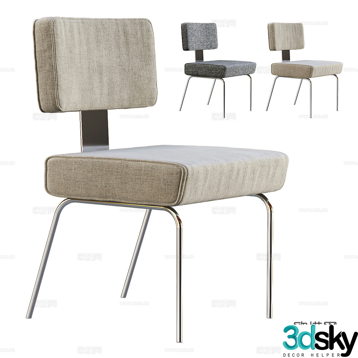 Modern fabric lounge chair 3d model