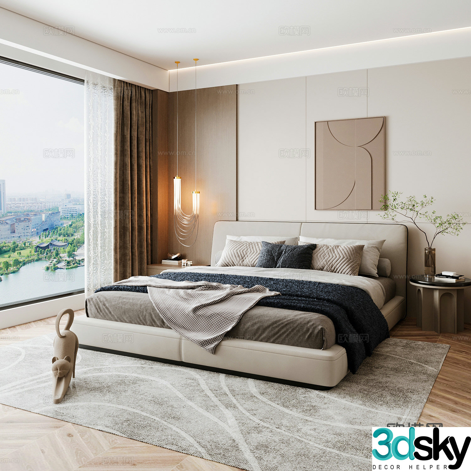 Modern home bedroom Modern bedroom Italian bedroom Simple bedroom Italian bed 3d model