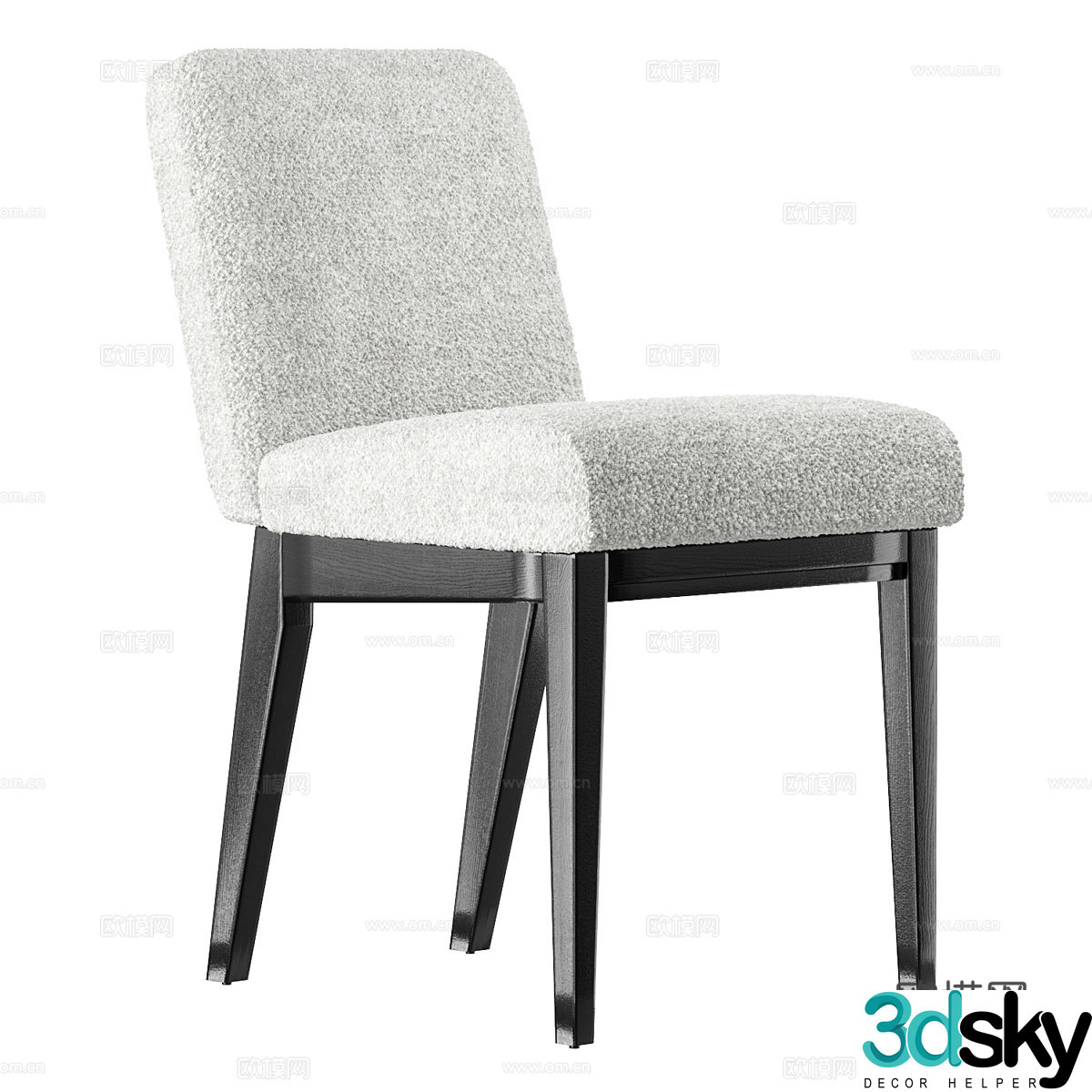 New Chinese style fabric dining chair 3D model