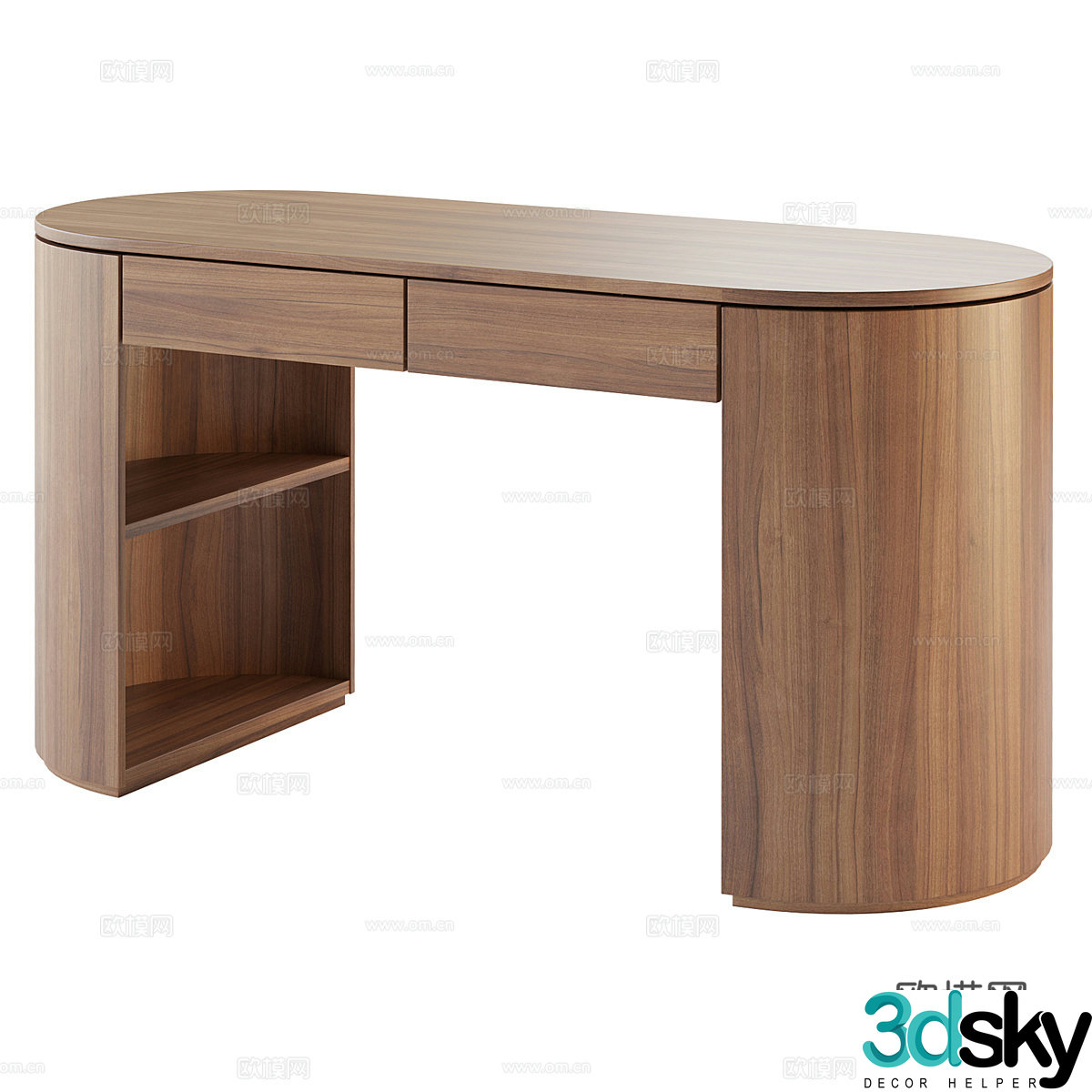 Medium-old desk storage table solid wood desk computer desk dressing table end view platform wooden table 3D model