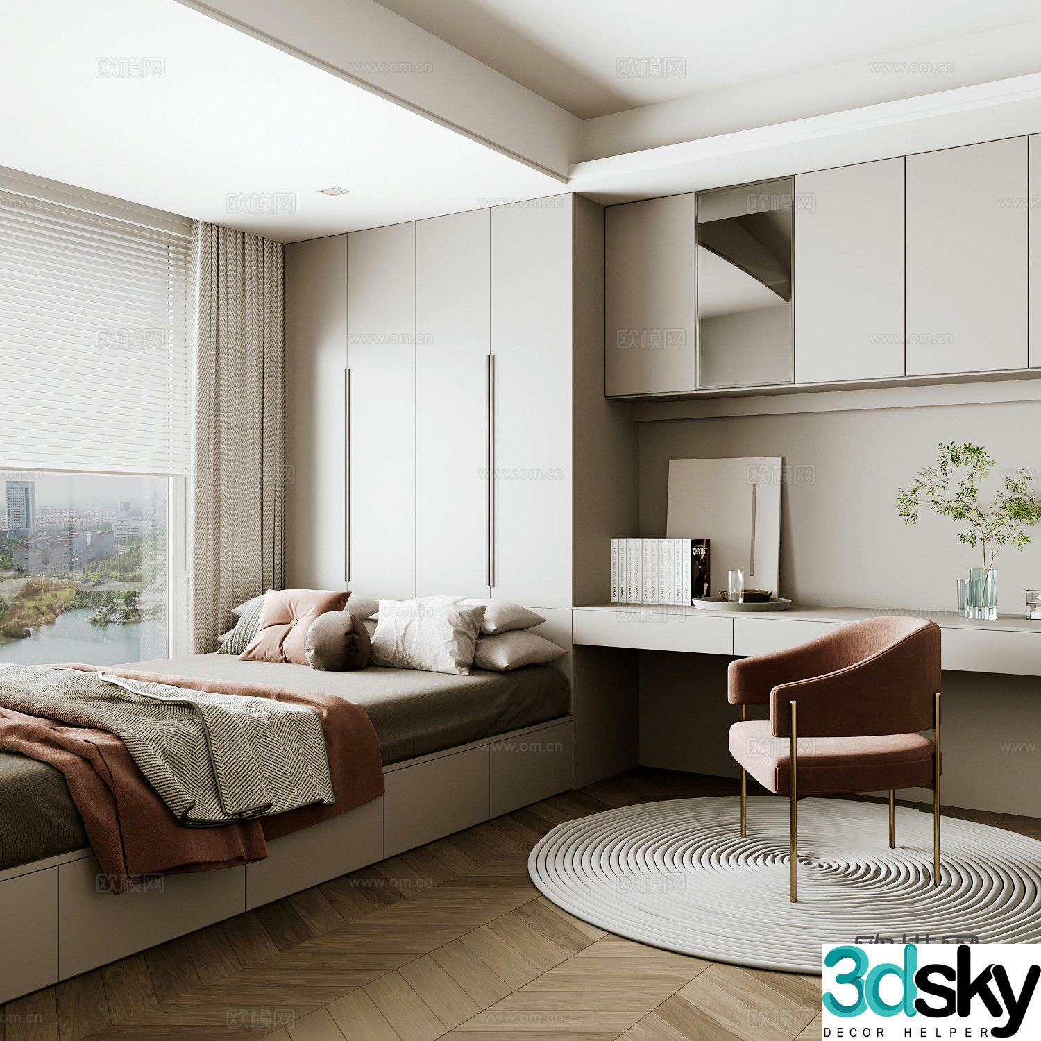 Modern home bedroom Modern bedroom Italian bedroom Simple bedroom Italian bed 3d model