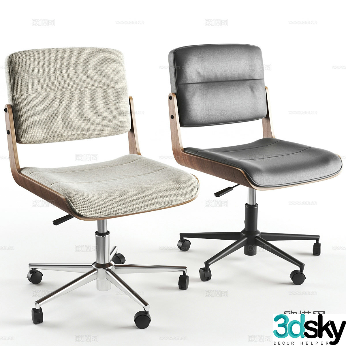Modern Italian Mikel La Redoute Office Chair 3D Model