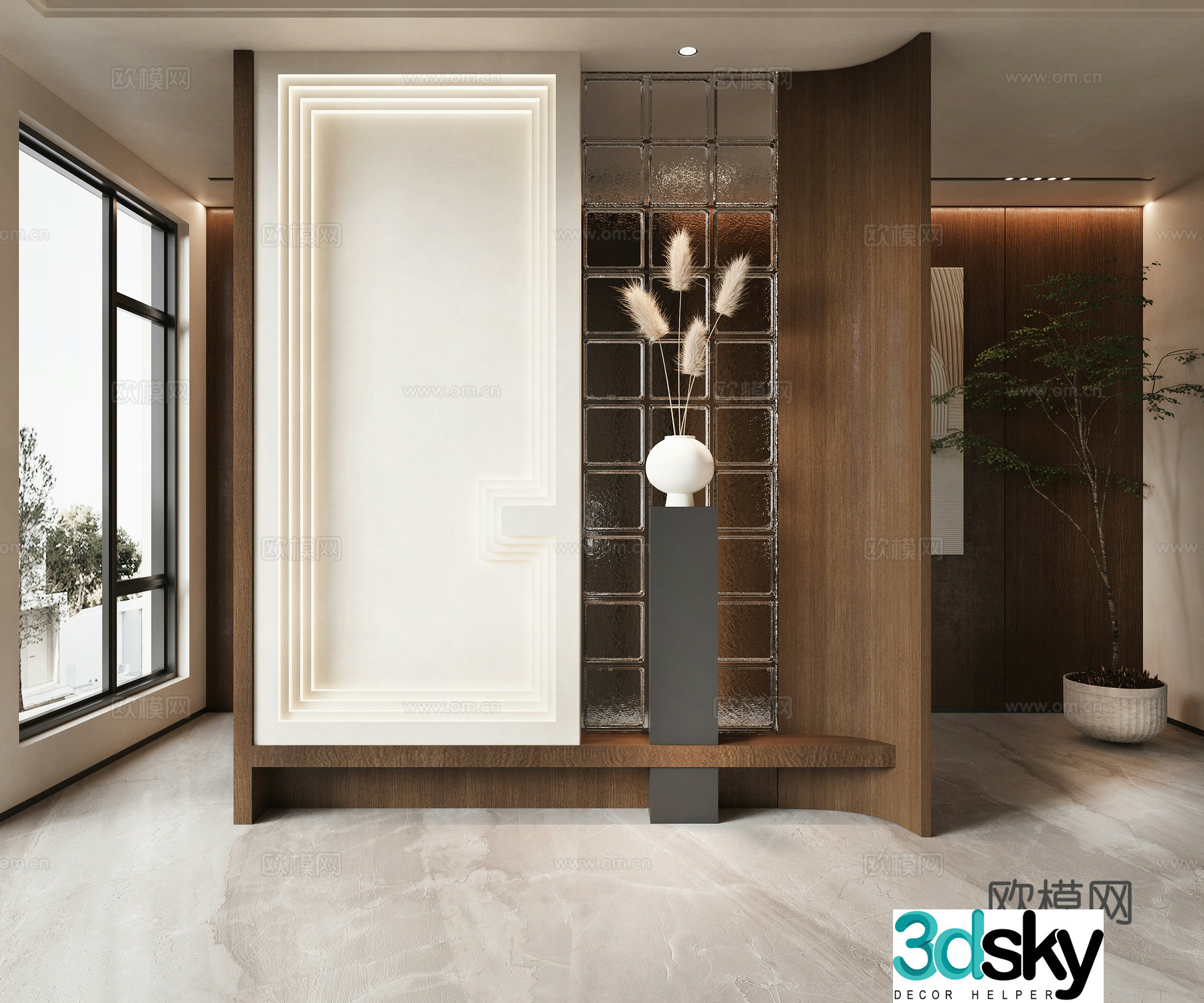 Middle-aged style entrance 3D model