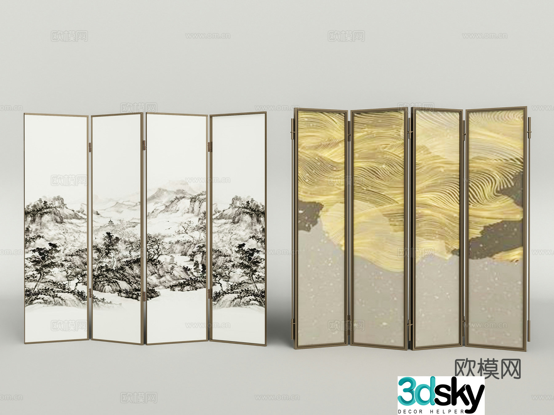 New Chinese screen 3D model