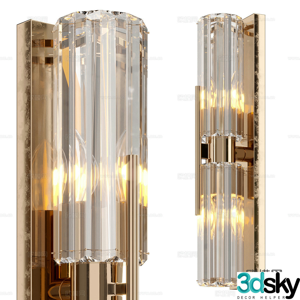 Light luxury wall lamp Glass wall lamp Crystal wall lamp Bedside wall lamp Hotel wall lamp Art wall lamp 3D model