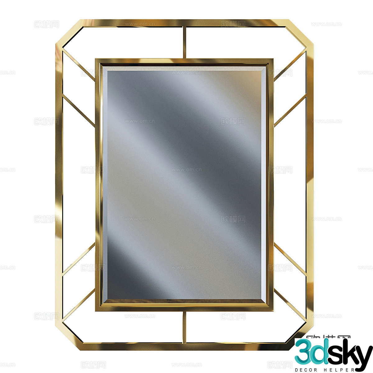 Simple European mirror Decorative mirror Art mirror Floor-standing mirror Dressing mirror Bathroom mirror 3D model