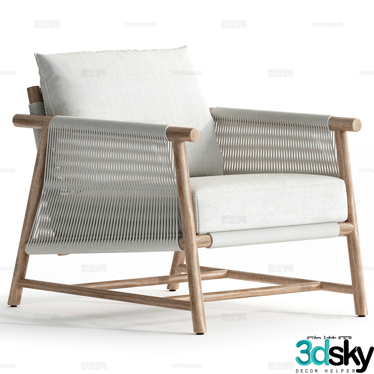 New Chinese style Crate & Barrel’s Fen leisure chair 3d model