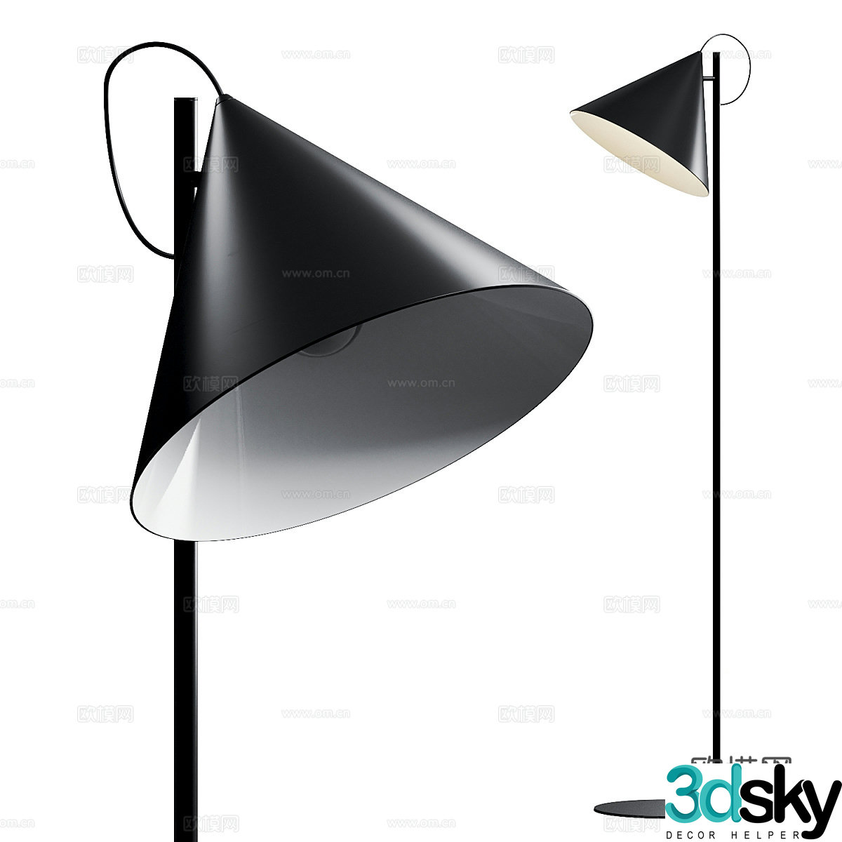 Modern minimalist Frandsen Benjamin Floor Lamp 3D Model