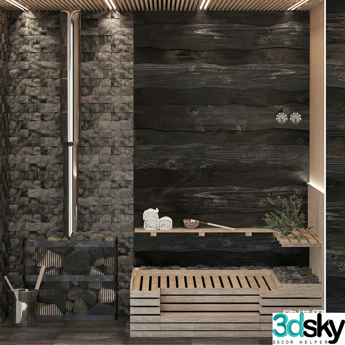 New Chinese sauna 3D model