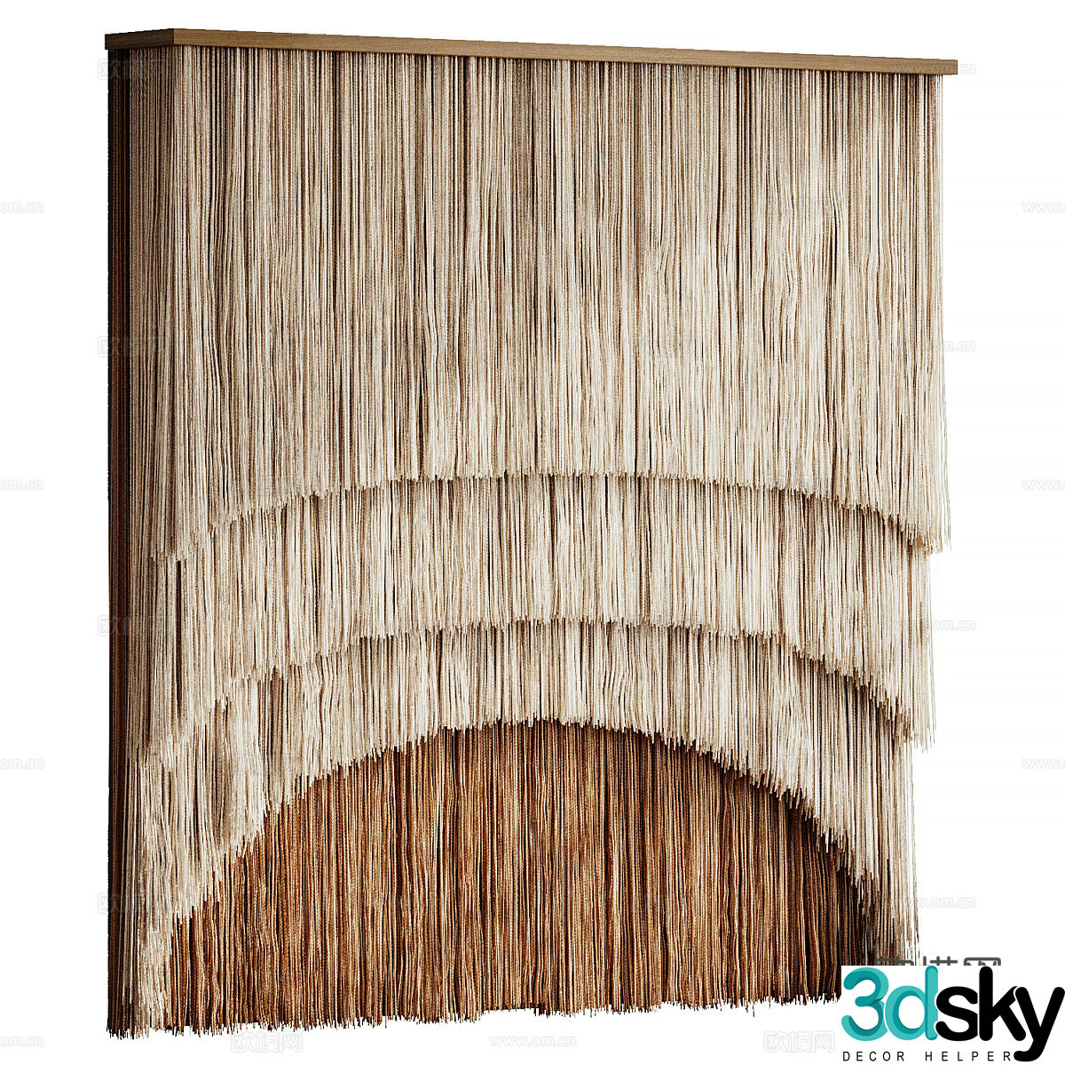New Chinese style Wasabi FRINGE wire curtain pendant 3D model