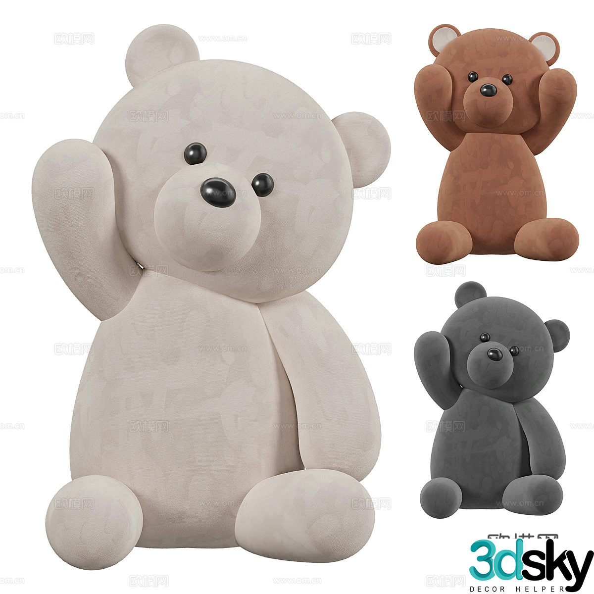 Teddy bear plush toy 3d model