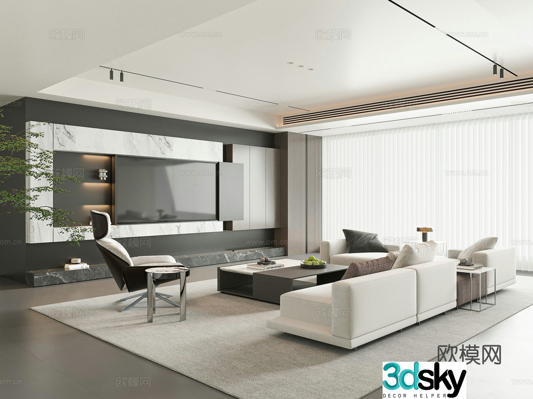 Modern living room 3d model
