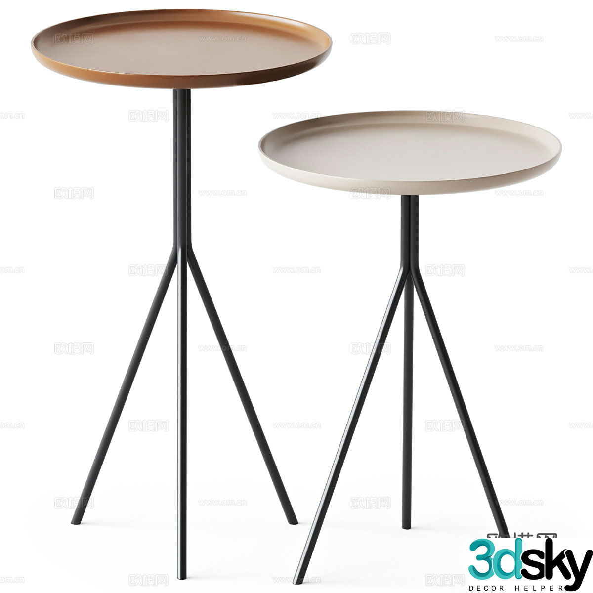 A combination of side several round side several round side several minimal side several simple side several artistic side several bedside several 3D model