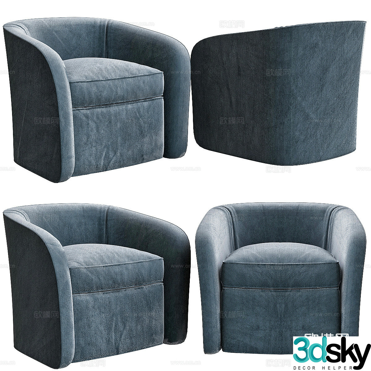 Fabric single sofa sofa chair Fabric single chair Fabric casual chair Fabric backrest chair Fabric 3D model
