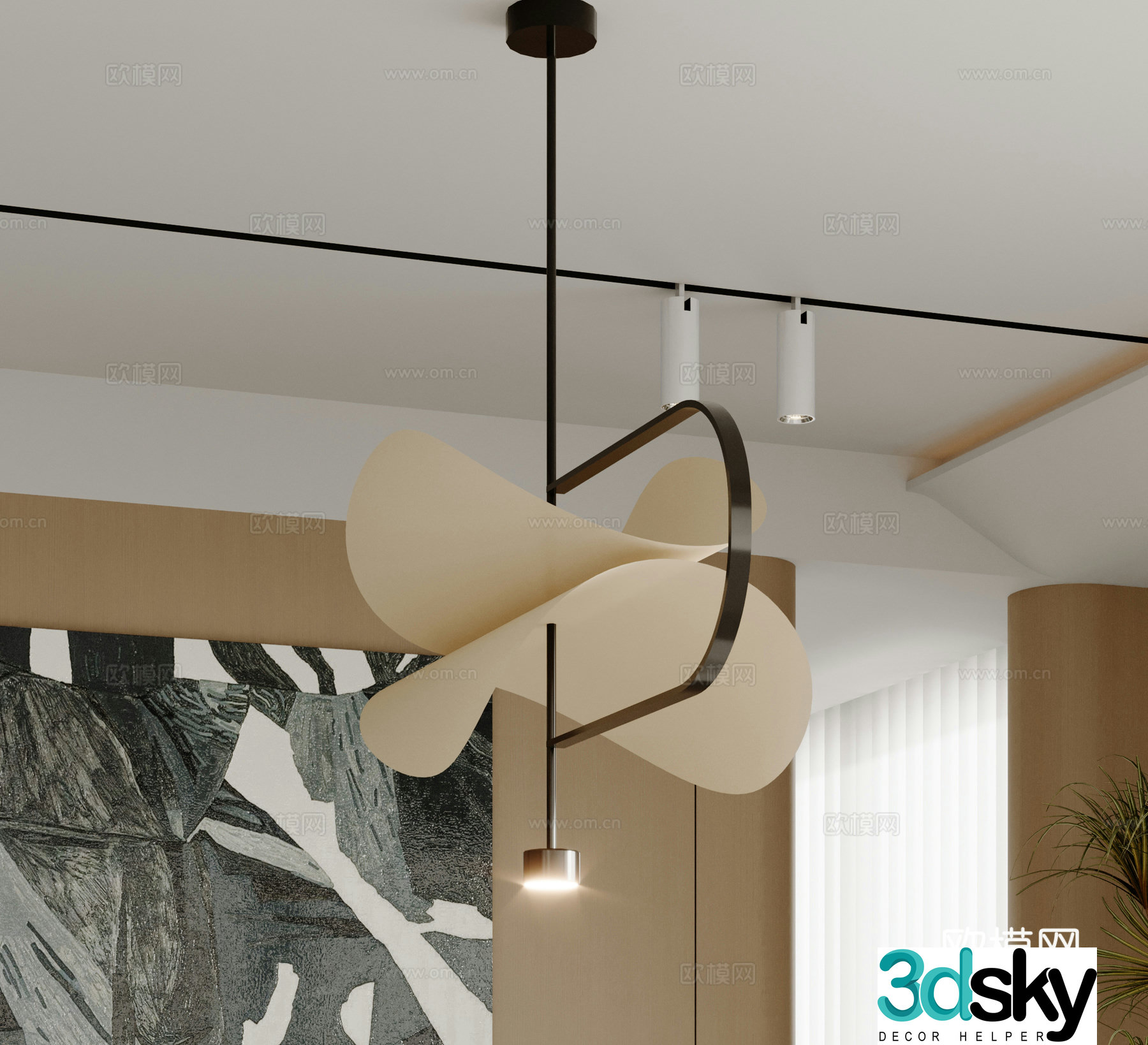 Modern chandelier 3d model