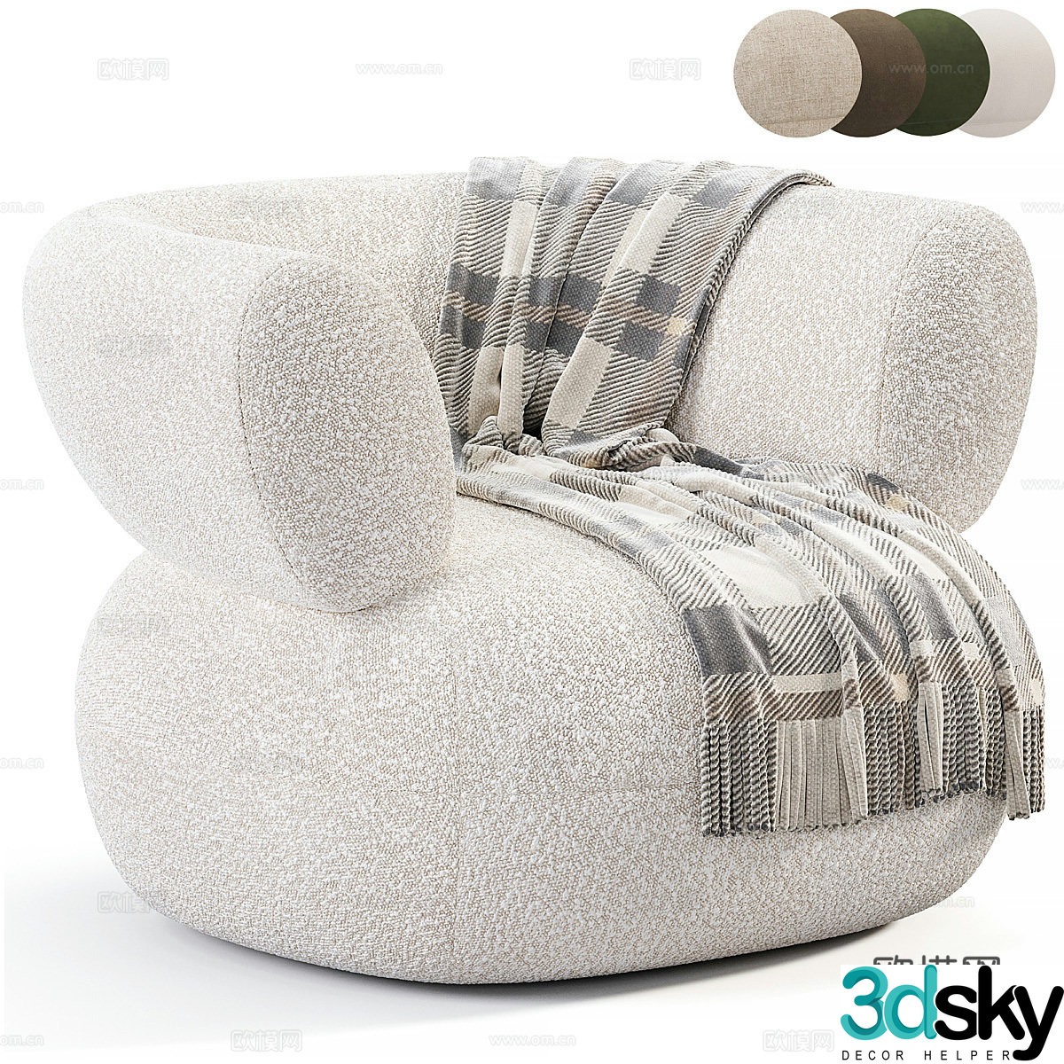 Fabric single sofa Fabric sofa chair Fabric casual chair Fabric single chair Fabric single chair Sheep 3d model