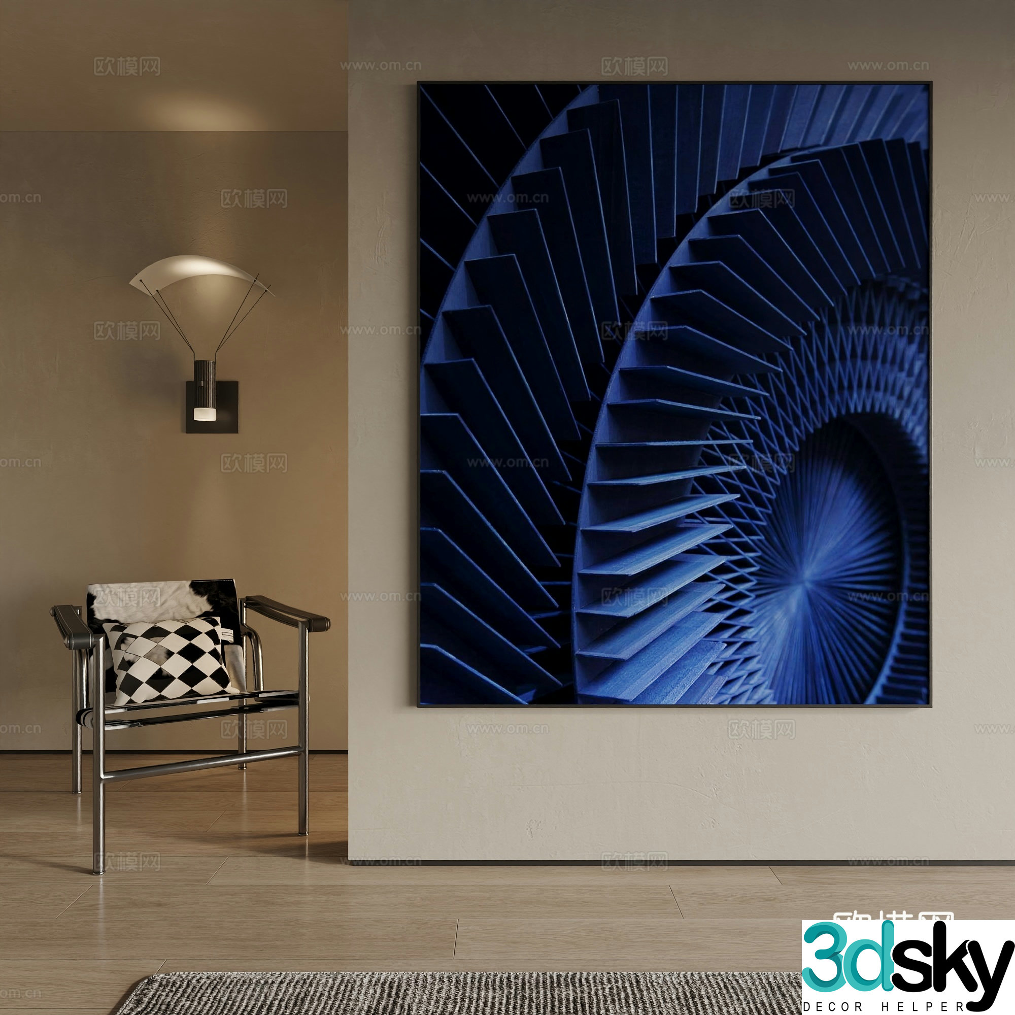 Modern decorative painting 3d model