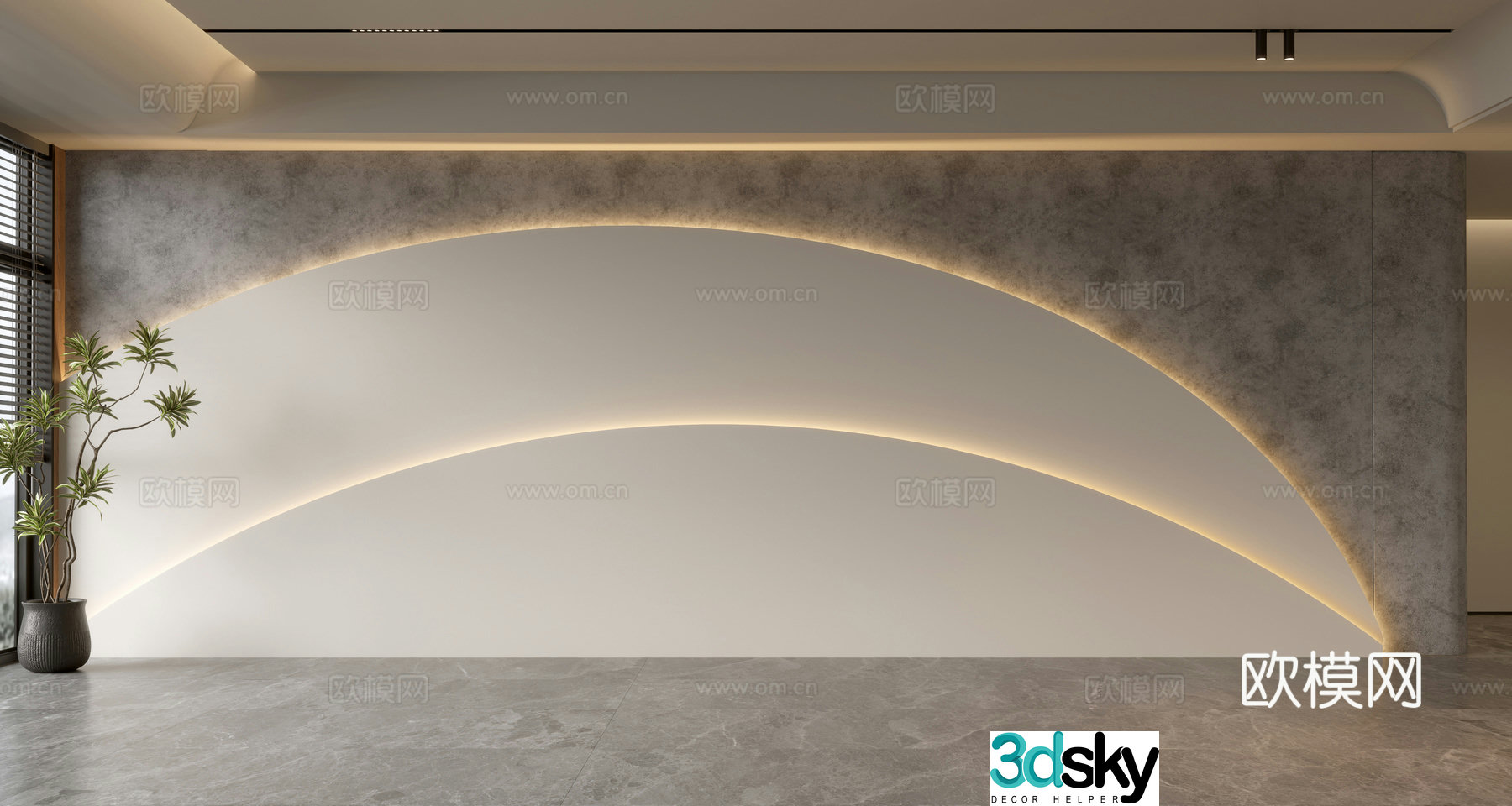 Modern front desk background wall Simple background wall Front desk reception area background wall Company front desk background wall 3d model