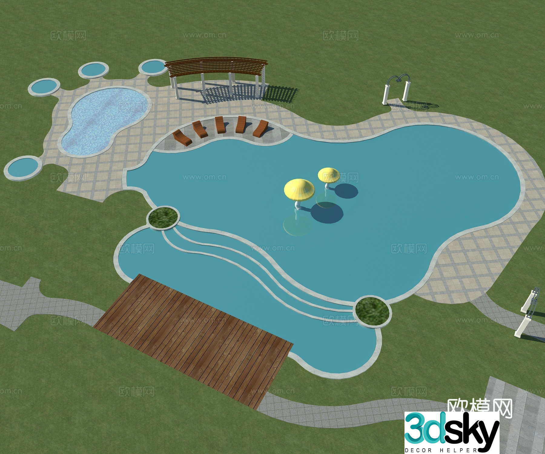 Swimming pool Outdoor swimming pool Infinity pool 3d model