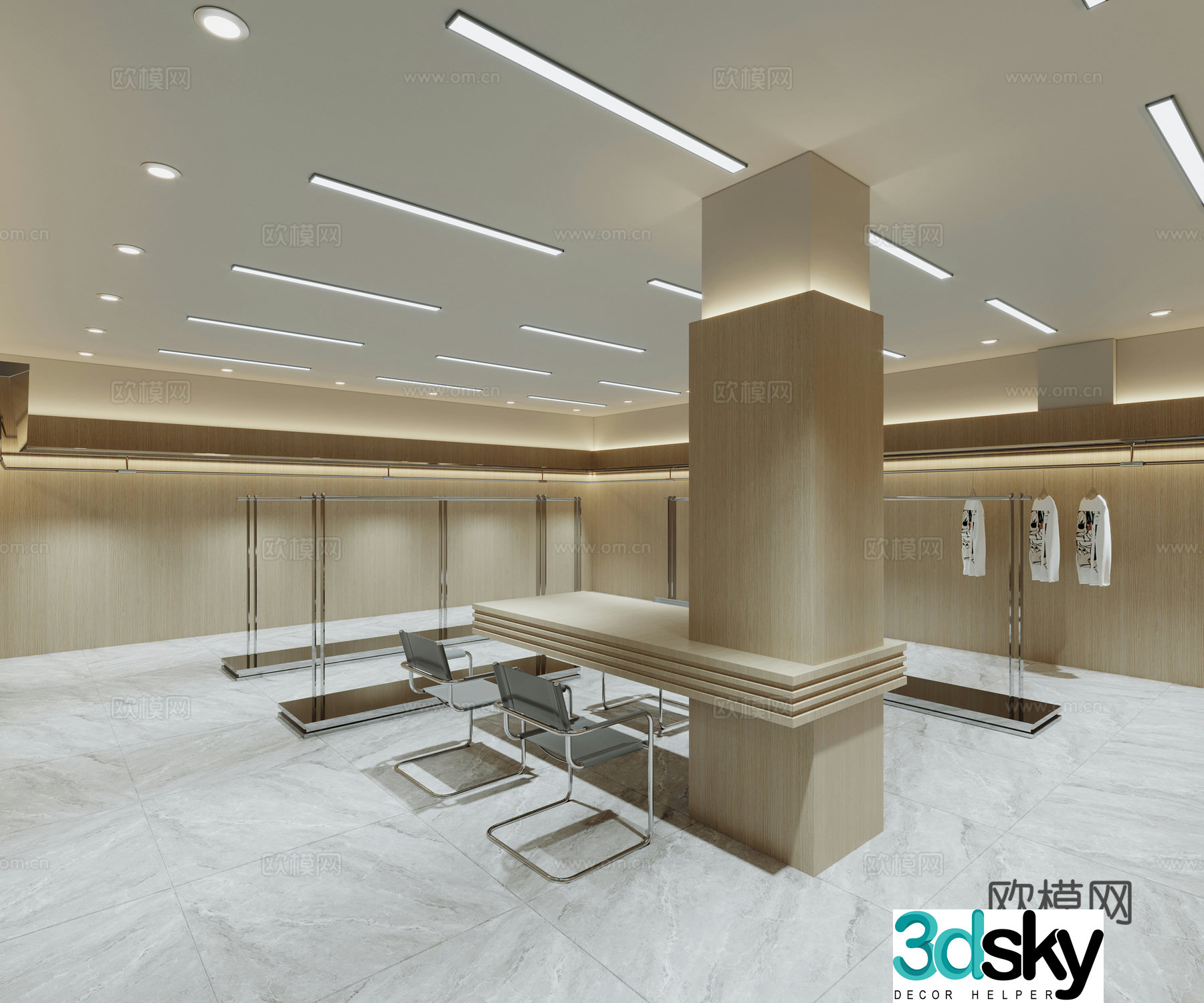 Modern clothing store live broadcast room 3d model