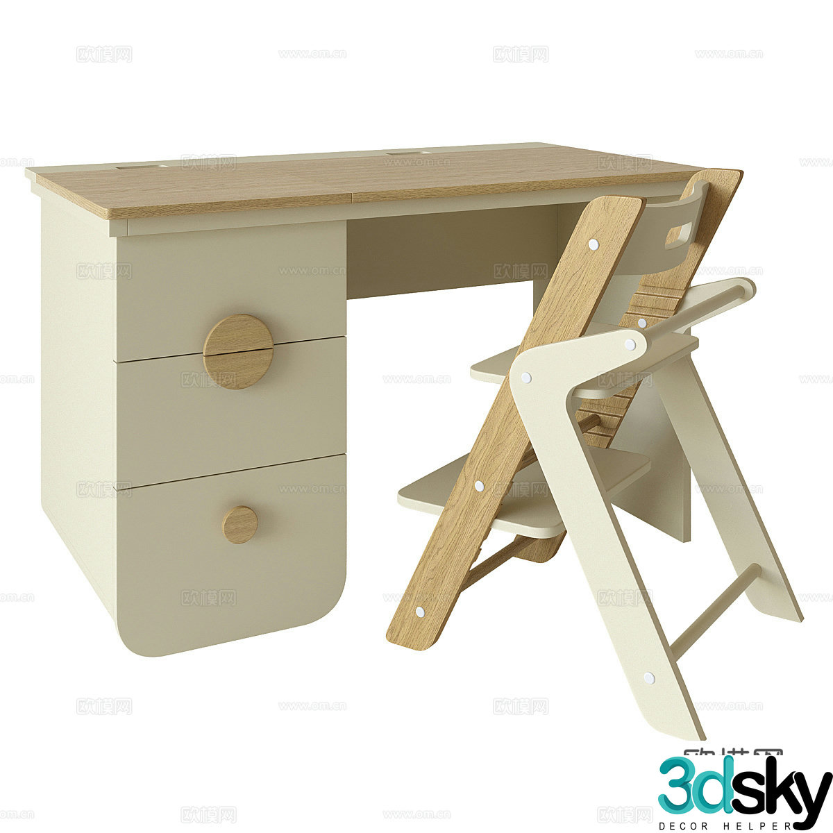 Children’s tables and chairs desks and chairs study tables and chairs solid wood tables and chairs simple tables and chairs kindergarten tables and chairs 3D model