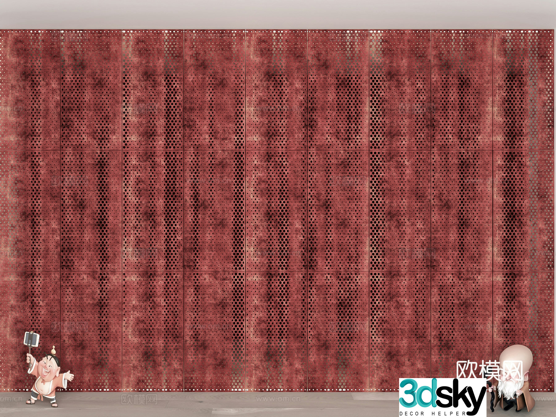 Punching plate Perforated plate Wall panel Metal punching plate 3D model