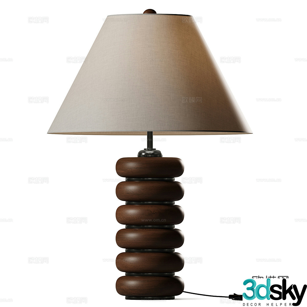 New Chinese style Wasabi Greyson desk lamp 3D model